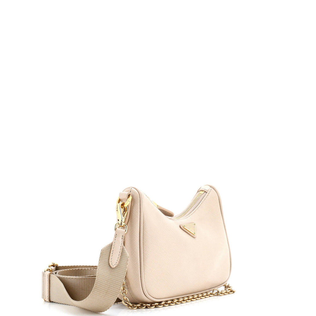 Convertible Shoulder Bag Saffiano Leather Mini