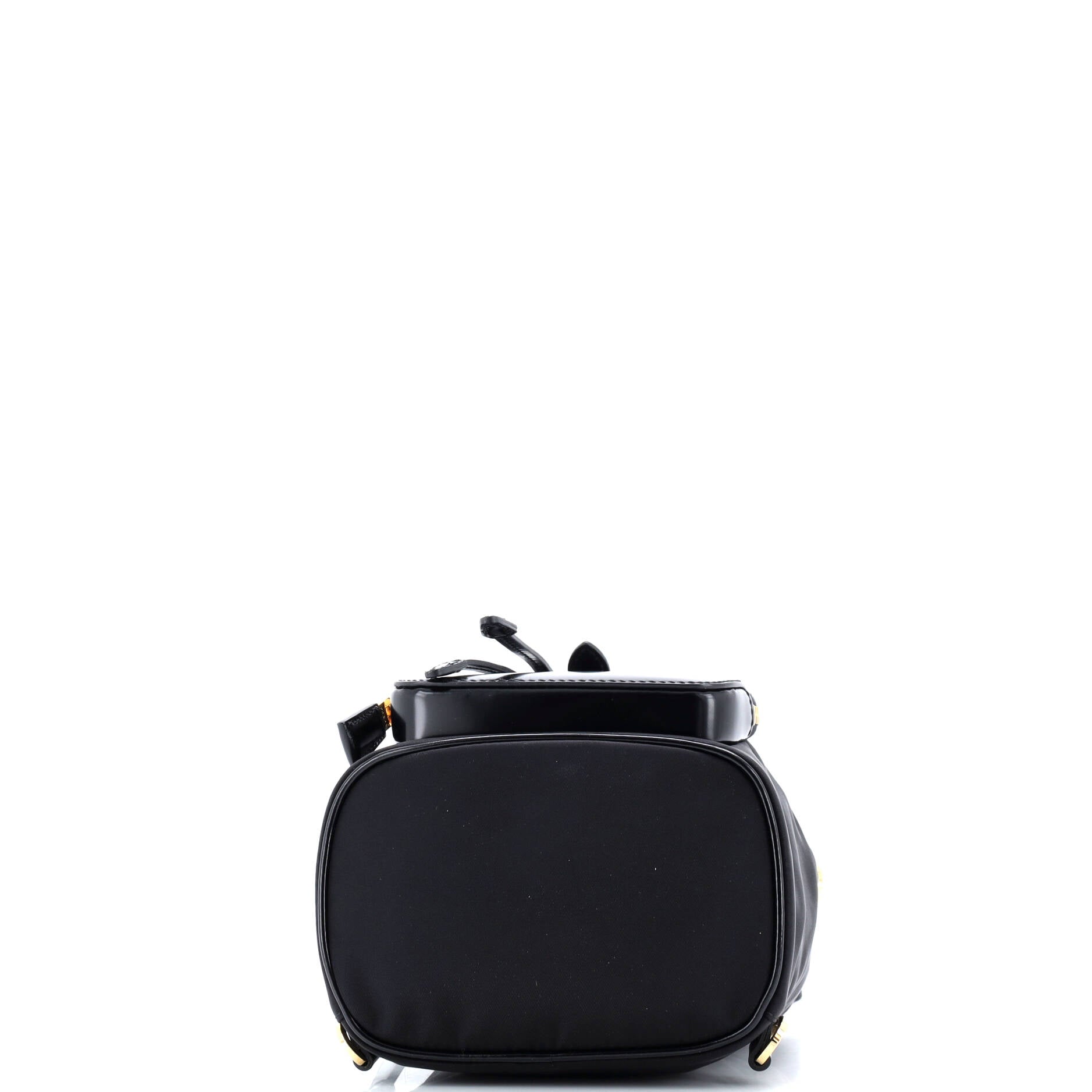 Front Pocket Buckle Backpack Re-Nylon and Spazzolato Leather Mini