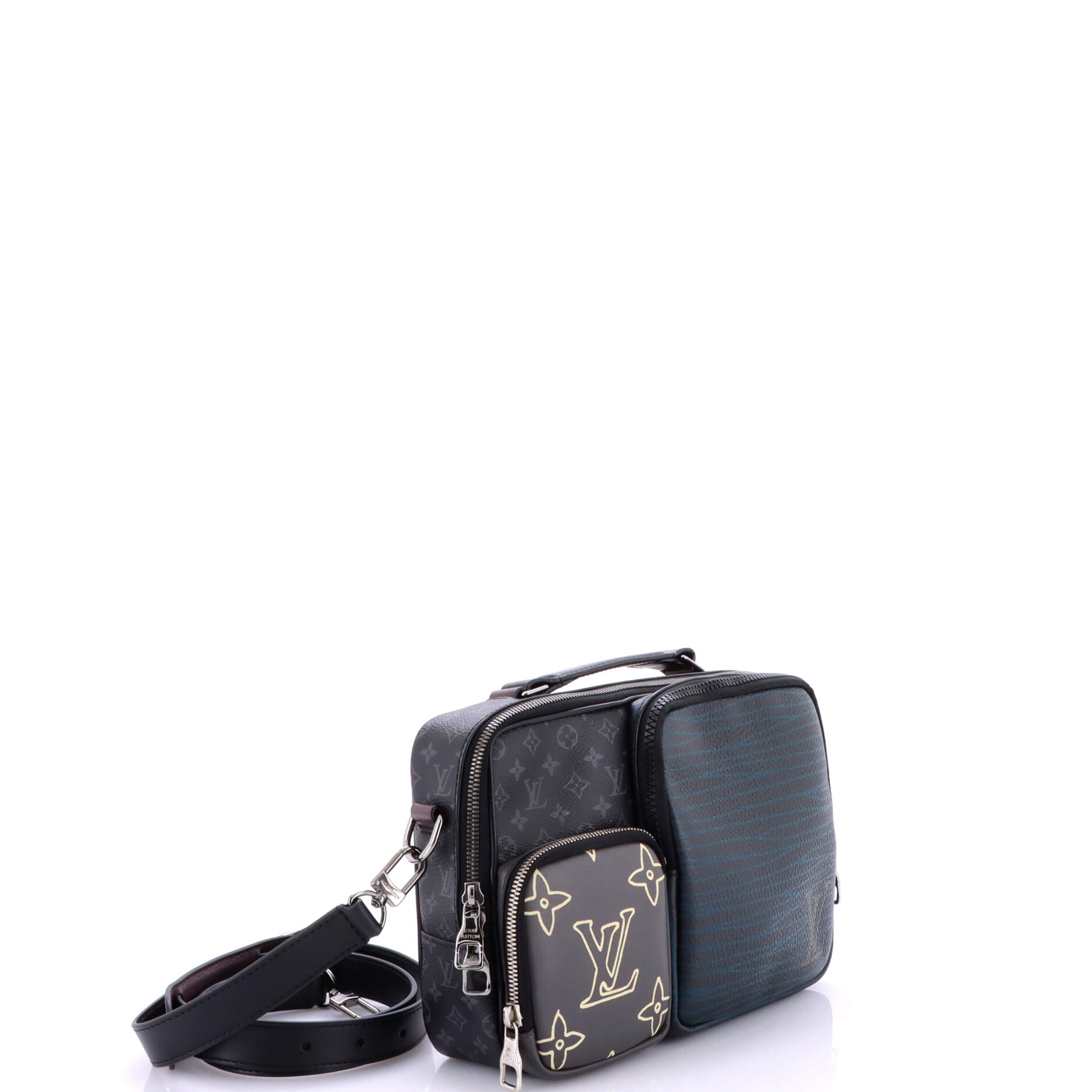 Messenger Multipocket Bag Patchwork Monogram Eclipse Canvas and Printed Leather