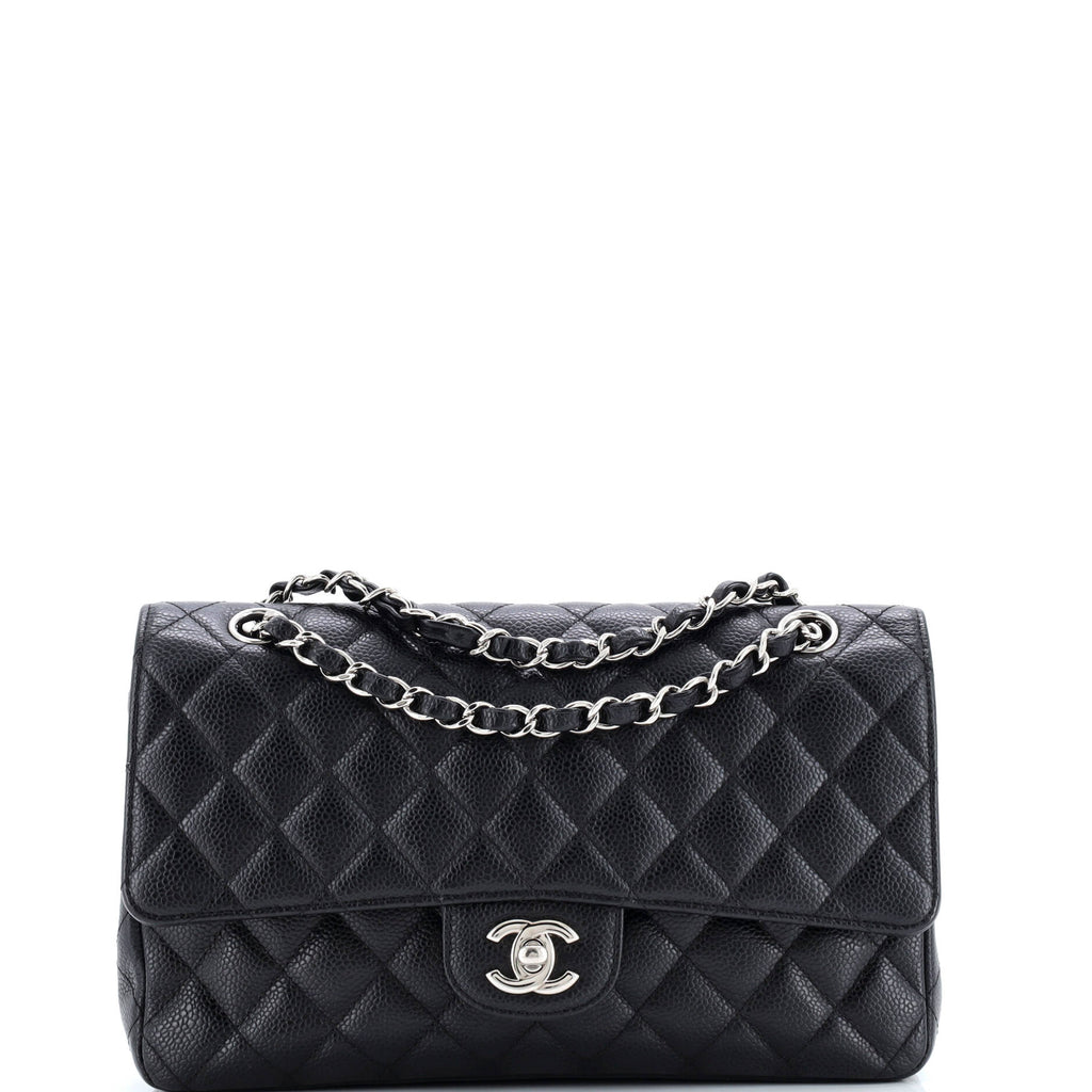 Classic Double Flap Bag Quilted Caviar Medium