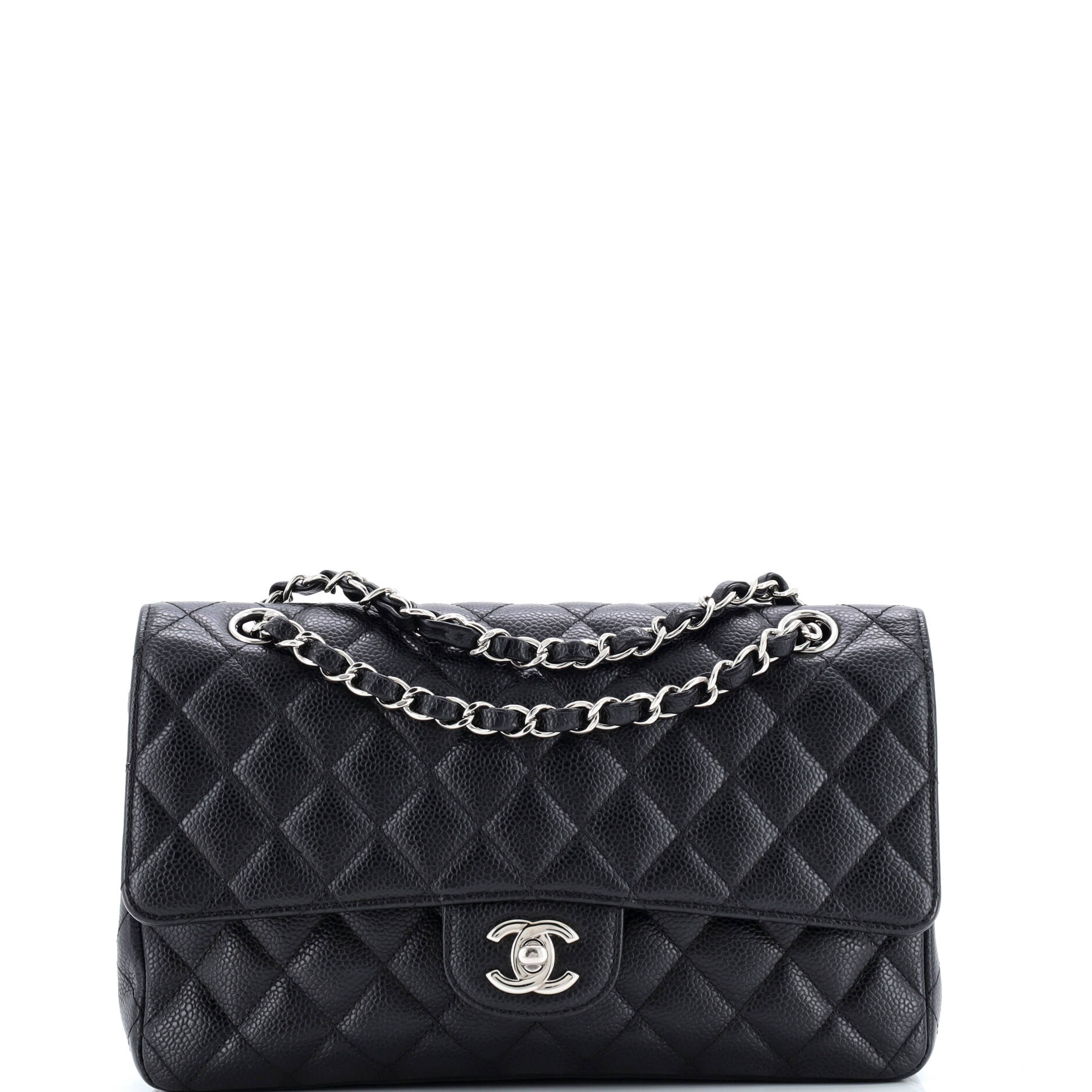 Classic Double Flap Bag Quilted Caviar Medium
