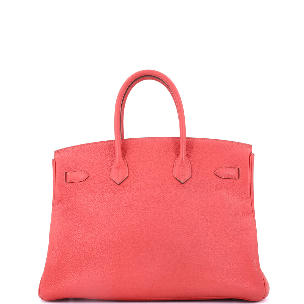 Birkin Handbag Rose Jaipur Clemence with Palladium Hardware 35