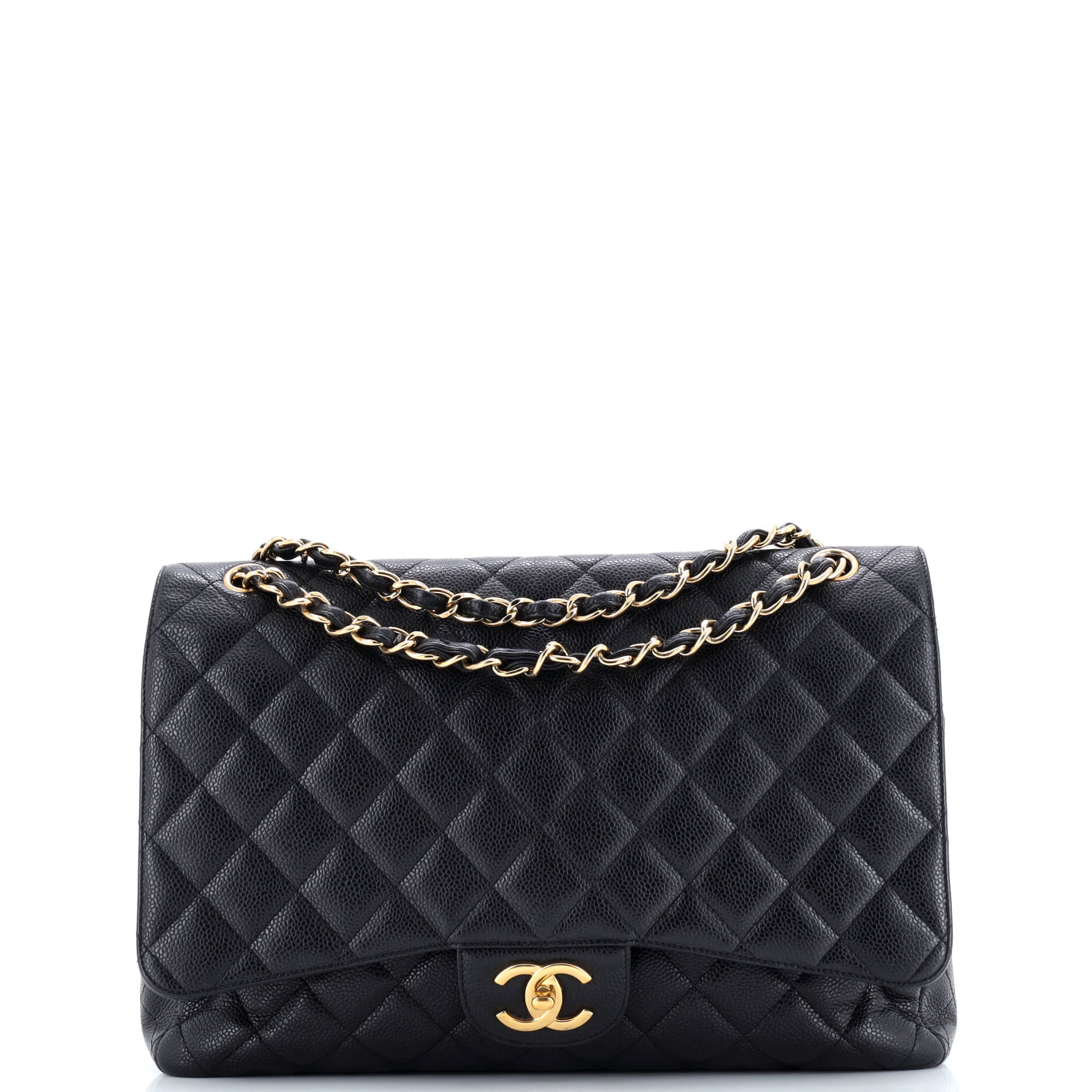 Vintage Classic Double Flap Bag Quilted Caviar Jumbo