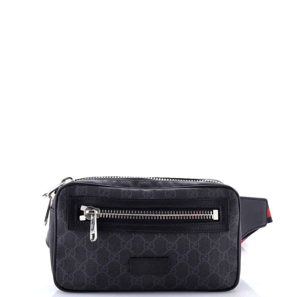 Soft Zip Belt Bag GG Coated Canvas Small