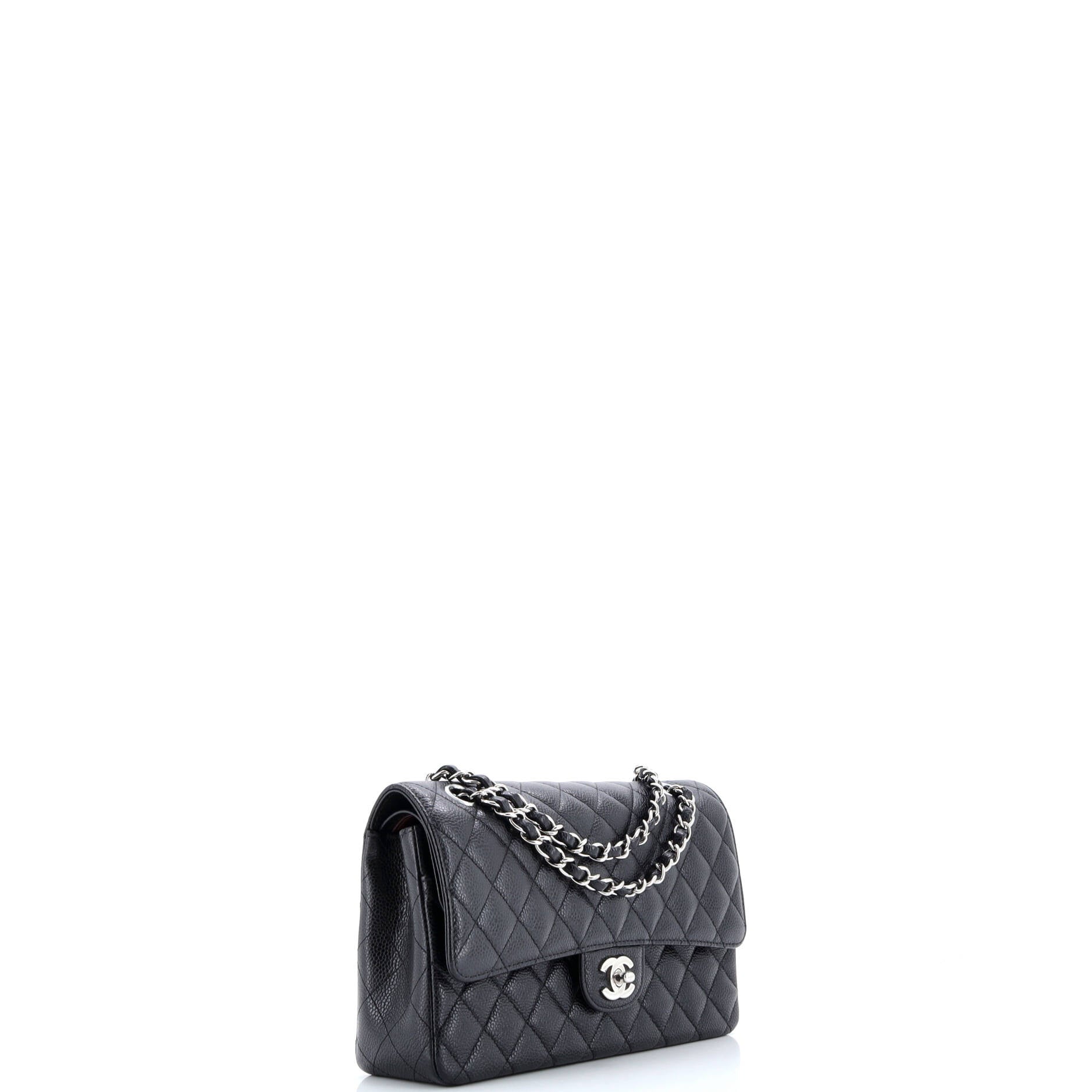 Classic Double Flap Bag Quilted Caviar Medium