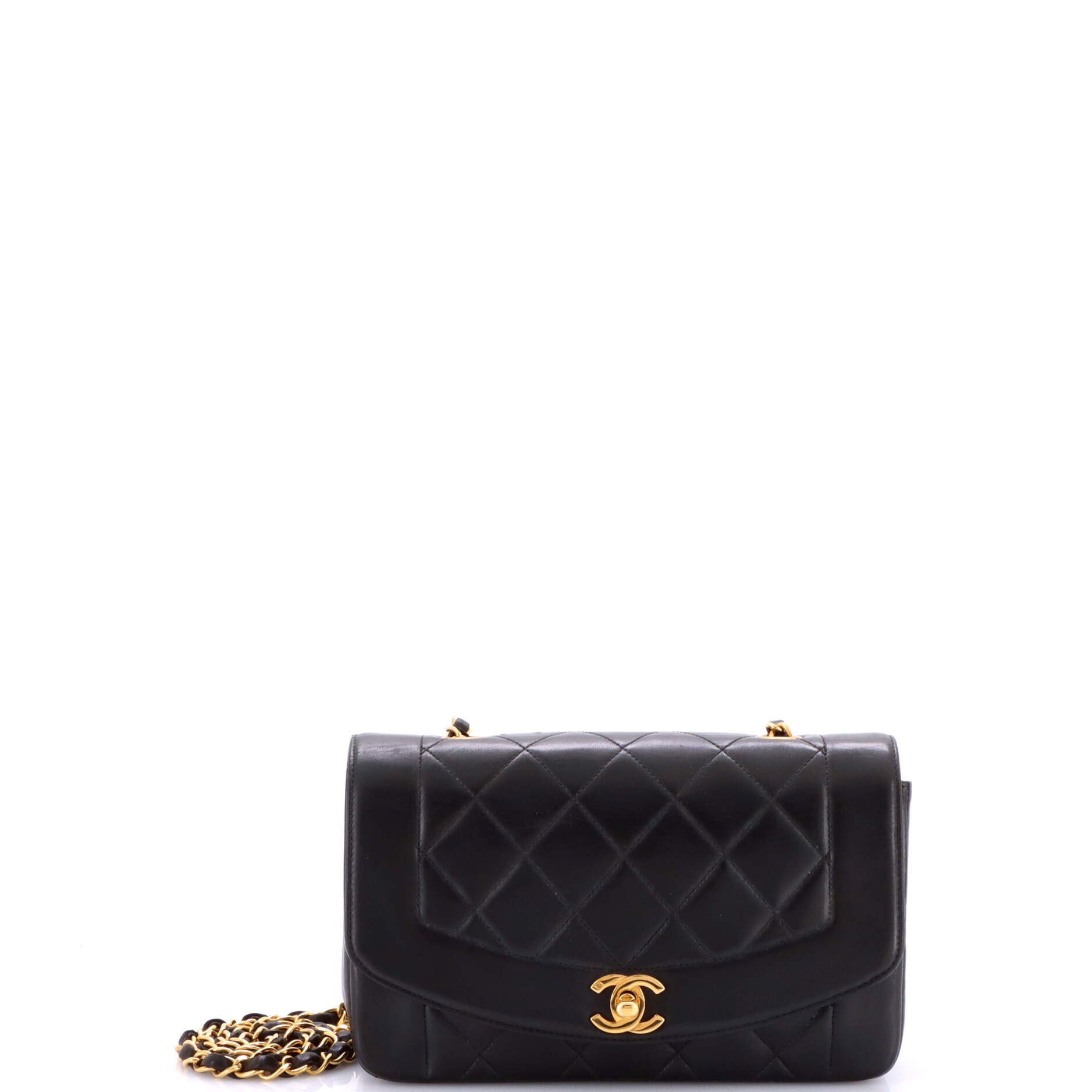 Vintage Diana Flap Bag Quilted Lambskin Small