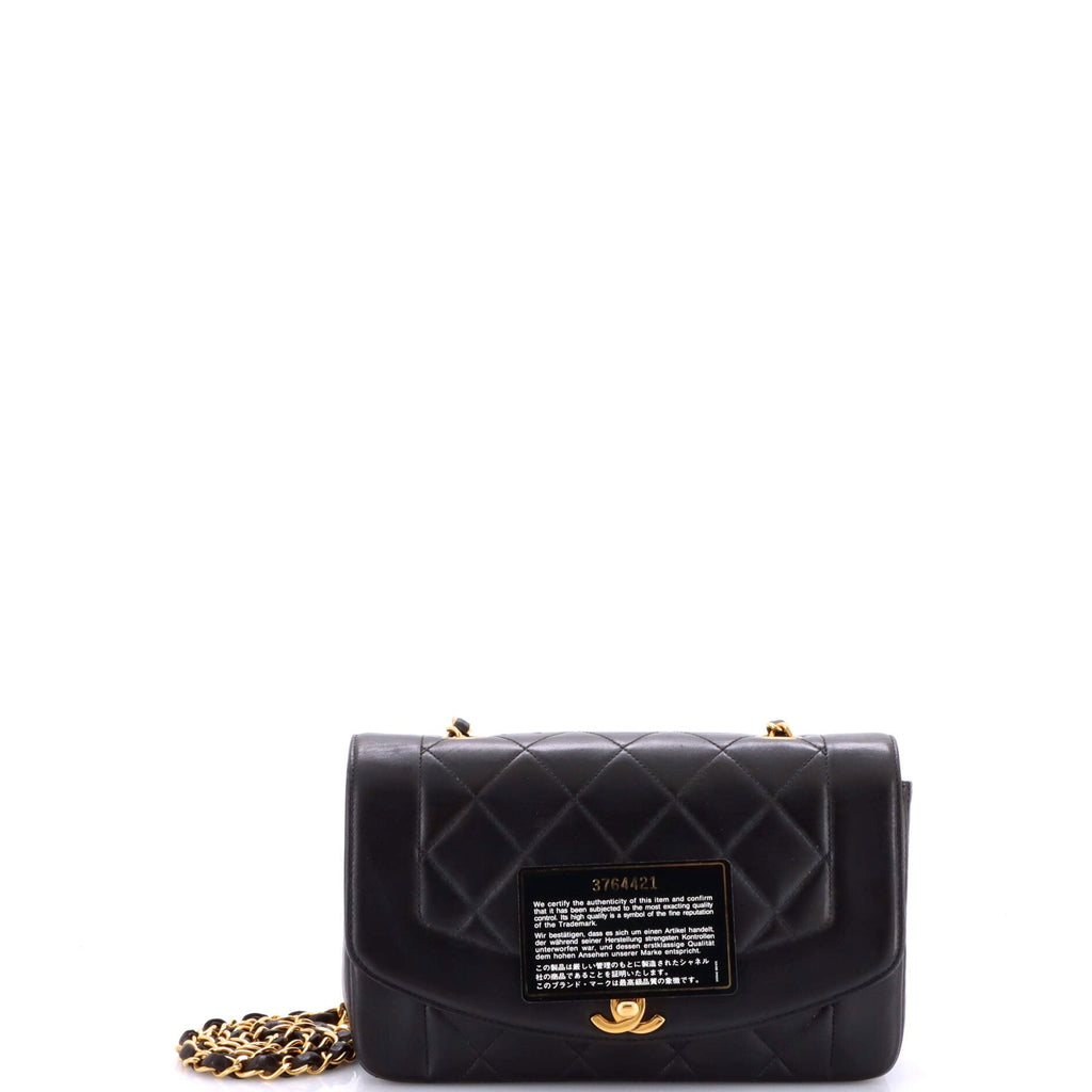 Vintage Diana Flap Bag Quilted Lambskin Small