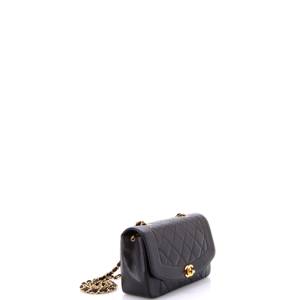 Vintage Diana Flap Bag Quilted Lambskin Small