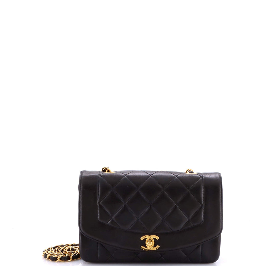 Vintage Diana Flap Bag Quilted Lambskin Small