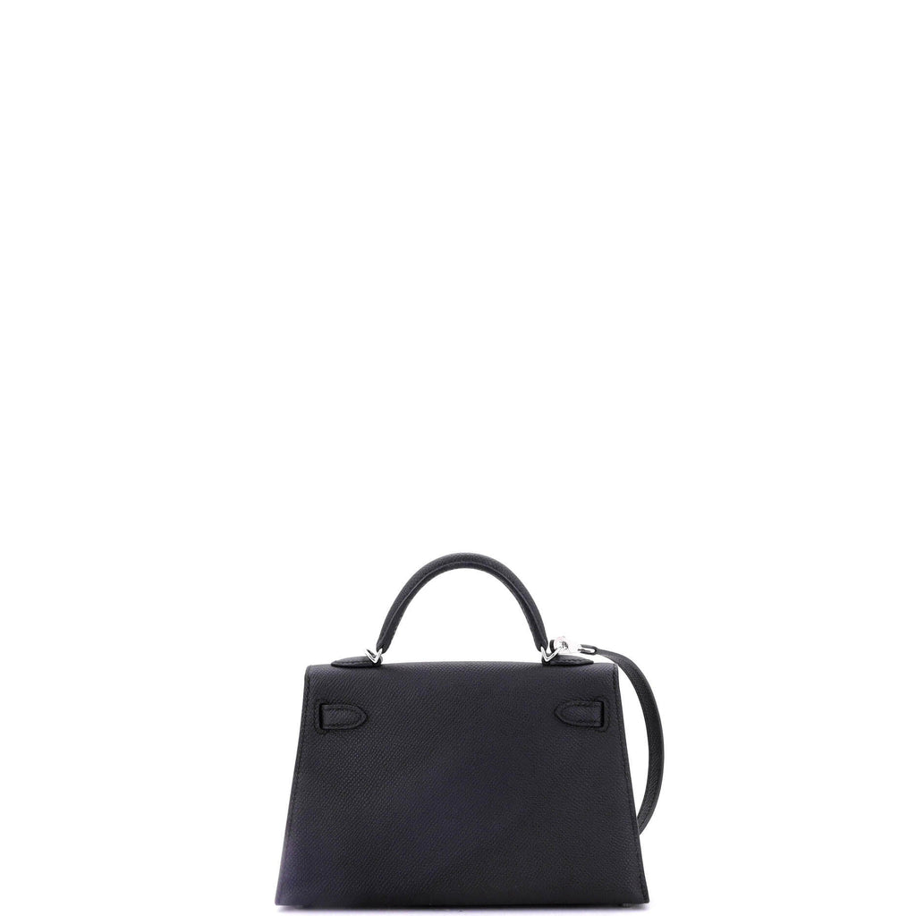Kelly Mini II Bag Noir Epsom with Palladium Hardware 20