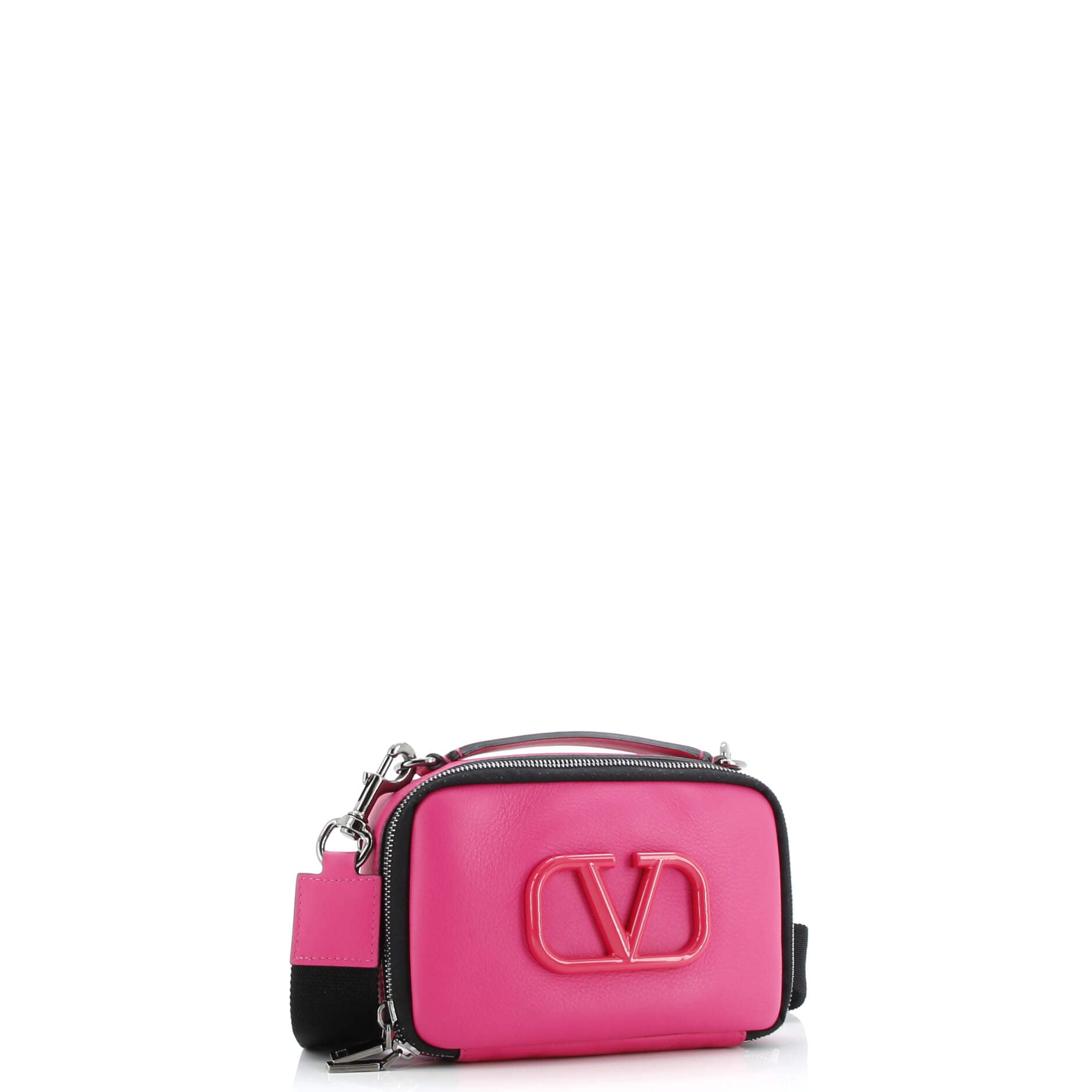 VLogo Zip Around Camera Crossbody Bag Leather