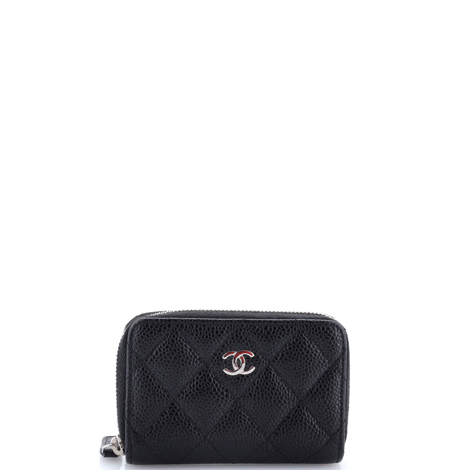 CC Zip Coin Purse Quilted Caviar Small