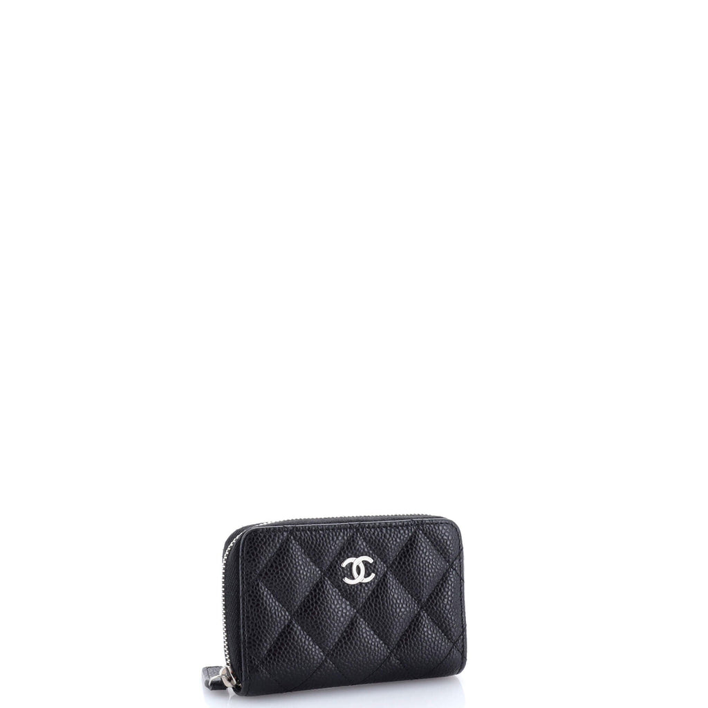 CC Zip Coin Purse Quilted Caviar Small