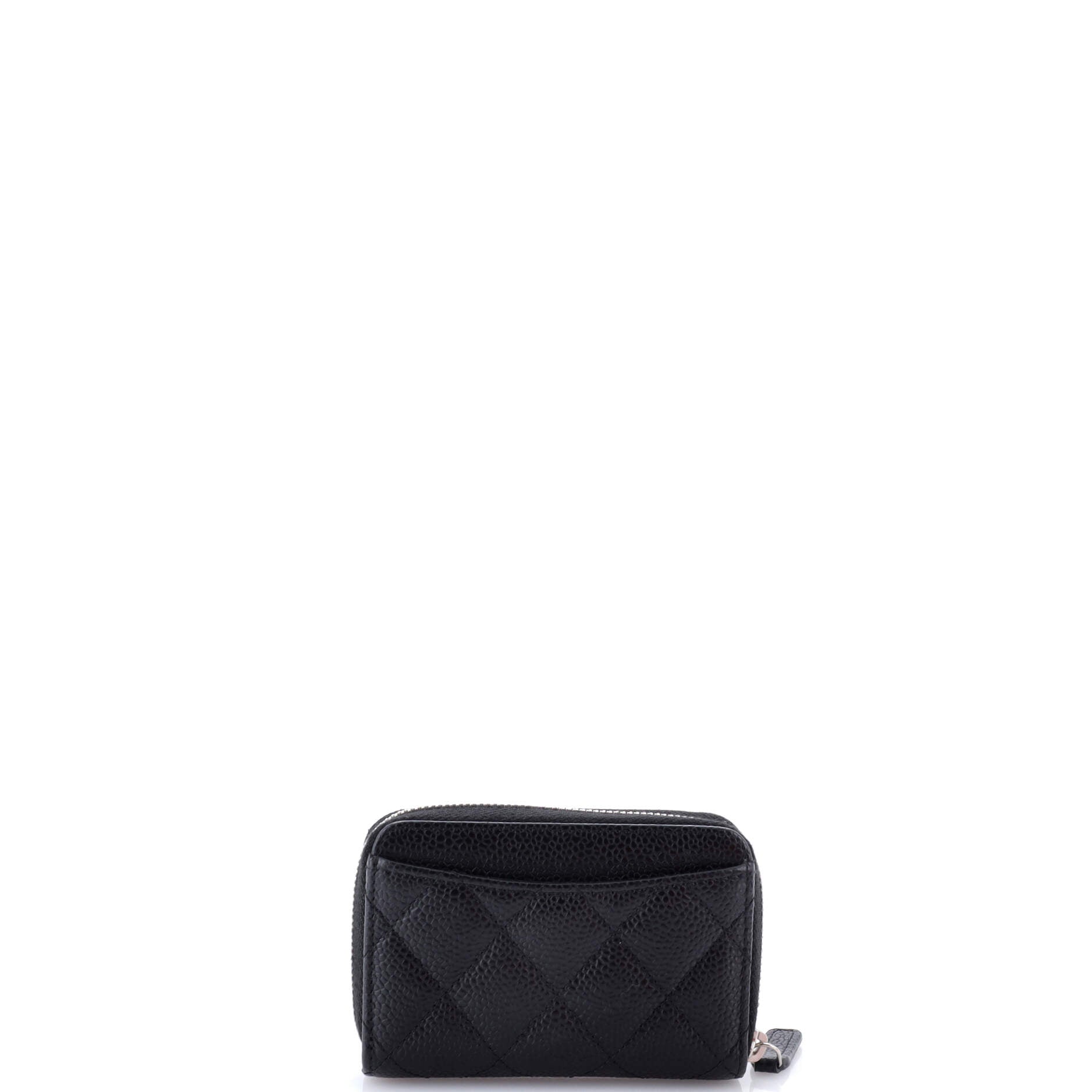 CC Zip Coin Purse Quilted Caviar Small