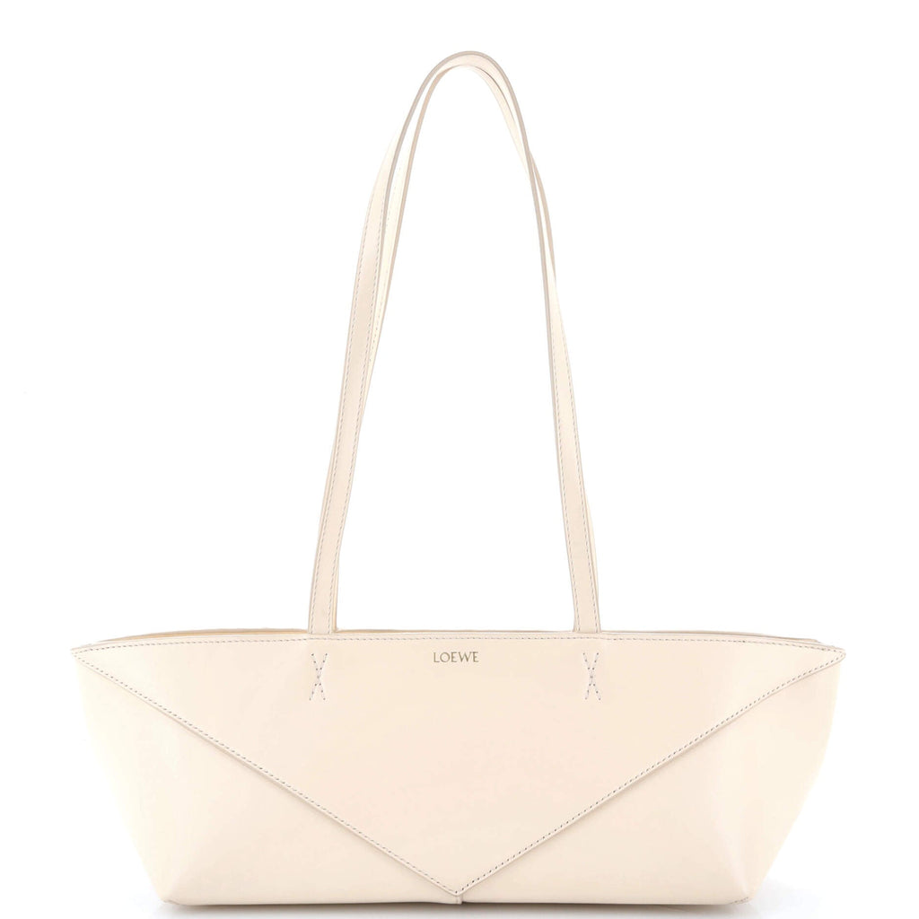 Cropped Puzzle Fold Tote Leather Mini