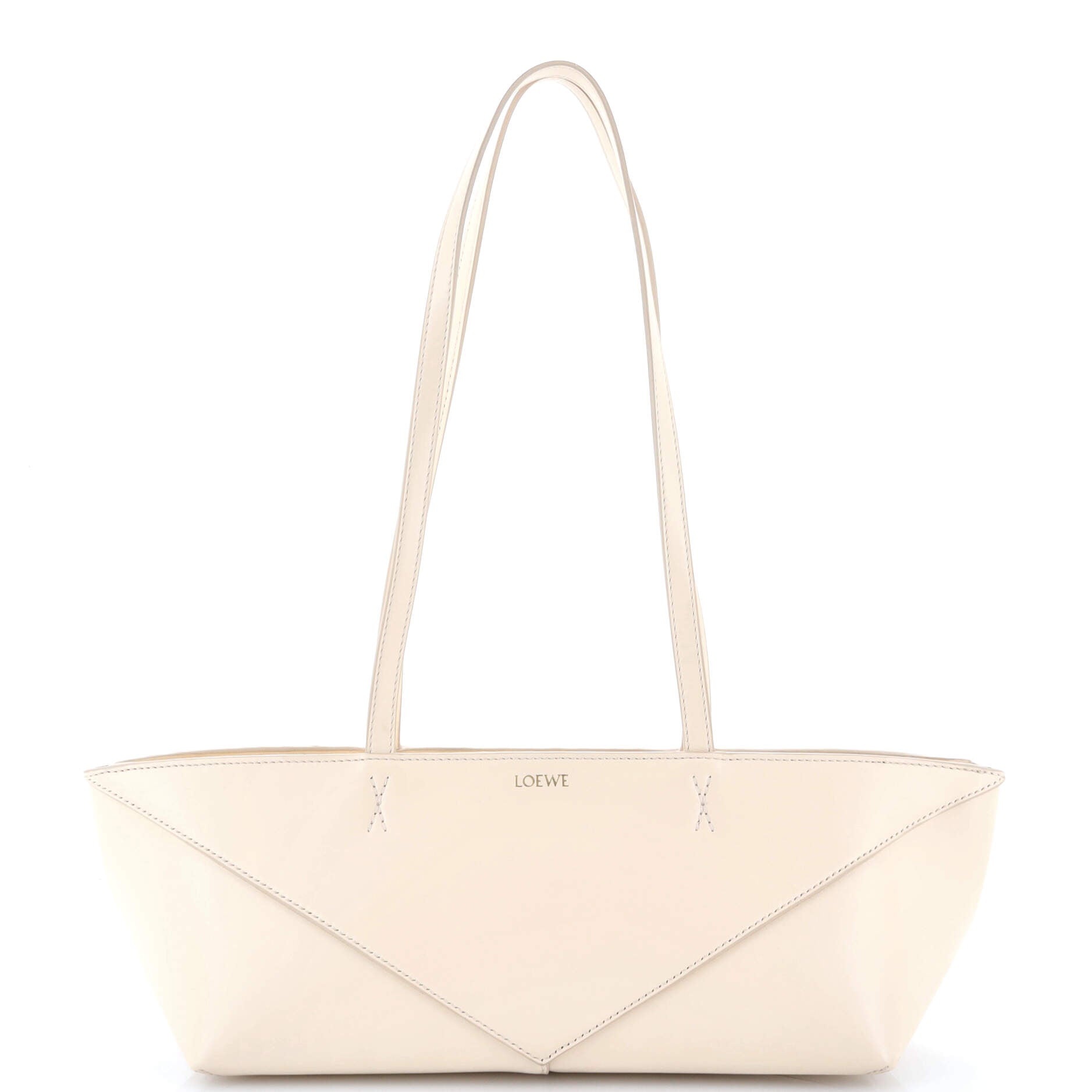 Cropped Puzzle Fold Tote Leather Mini