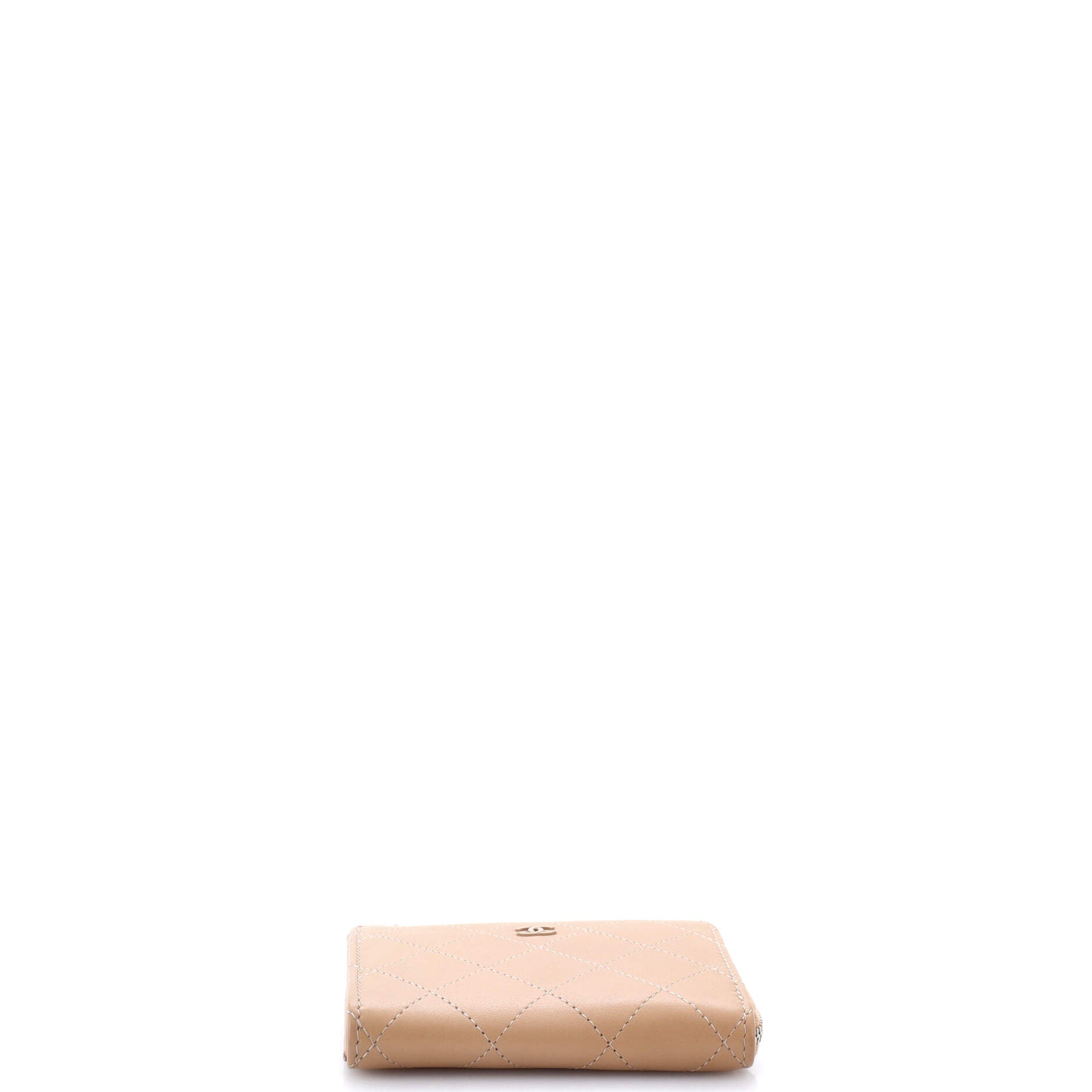 Monochrome CC Zip Wallet Quilted Leather Compact