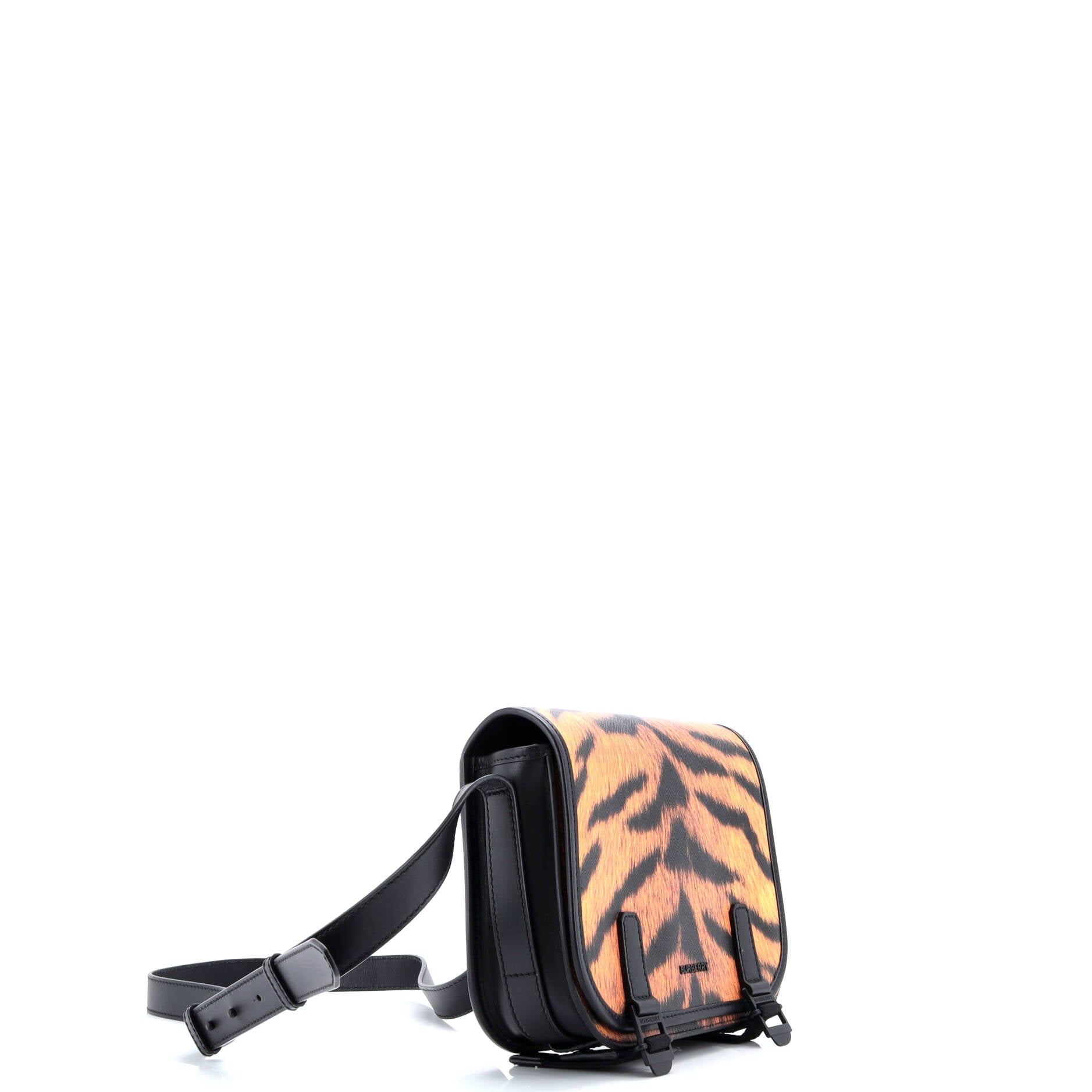 Double Buckle Flap Messenger Bag Printed Coated Canvas Small