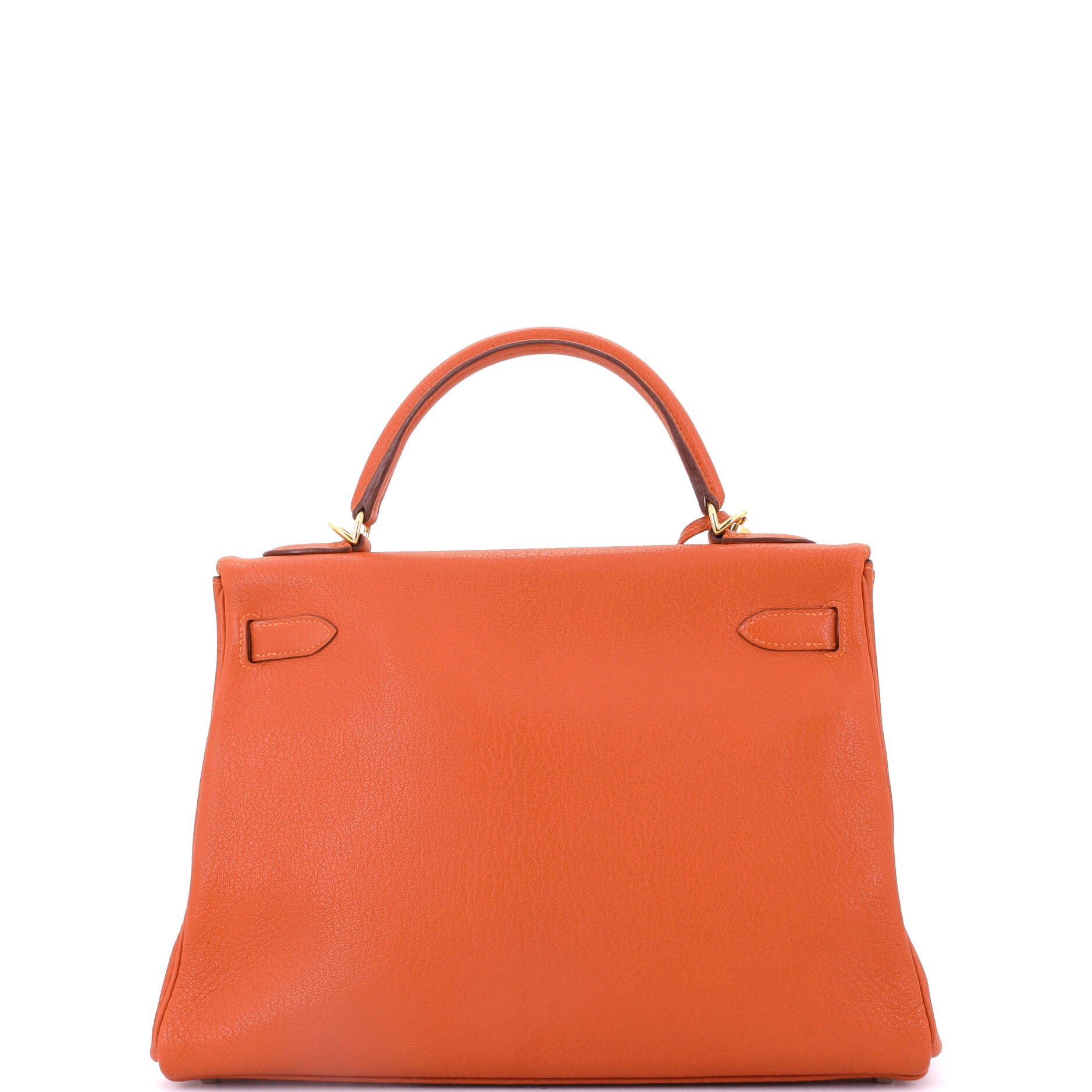 Kelly Handbag Orange H Chevre de Coromandel with Gold Hardware 32