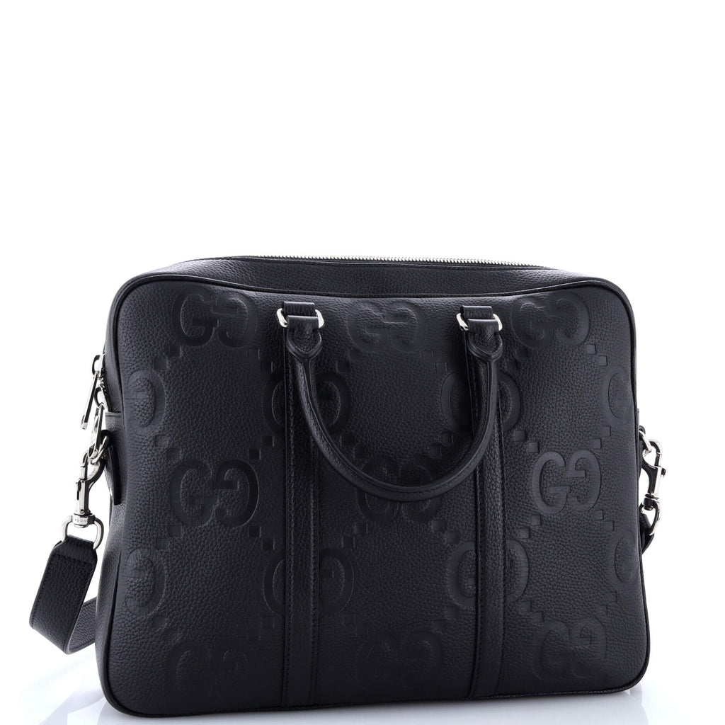 Convertible Briefcase Jumbo GG Embossed Leather
