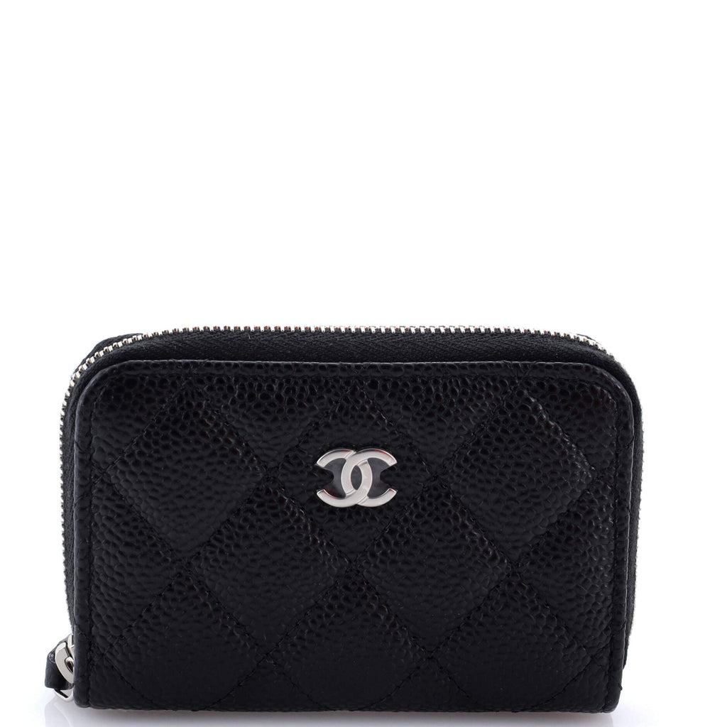 CC Zip Coin Purse Quilted Caviar Small