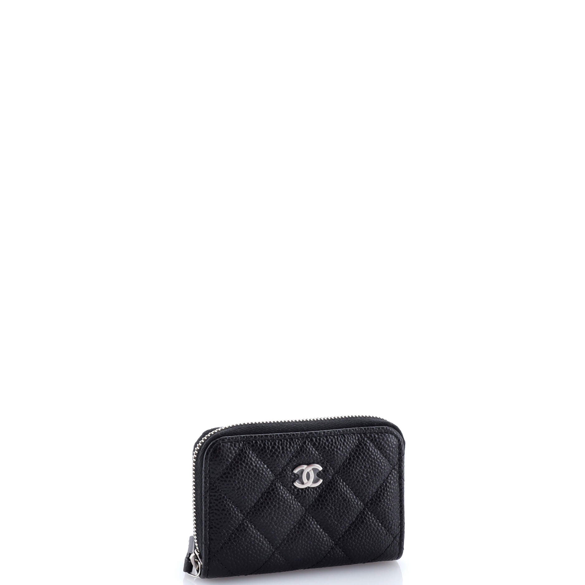 CC Zip Coin Purse Quilted Caviar Small