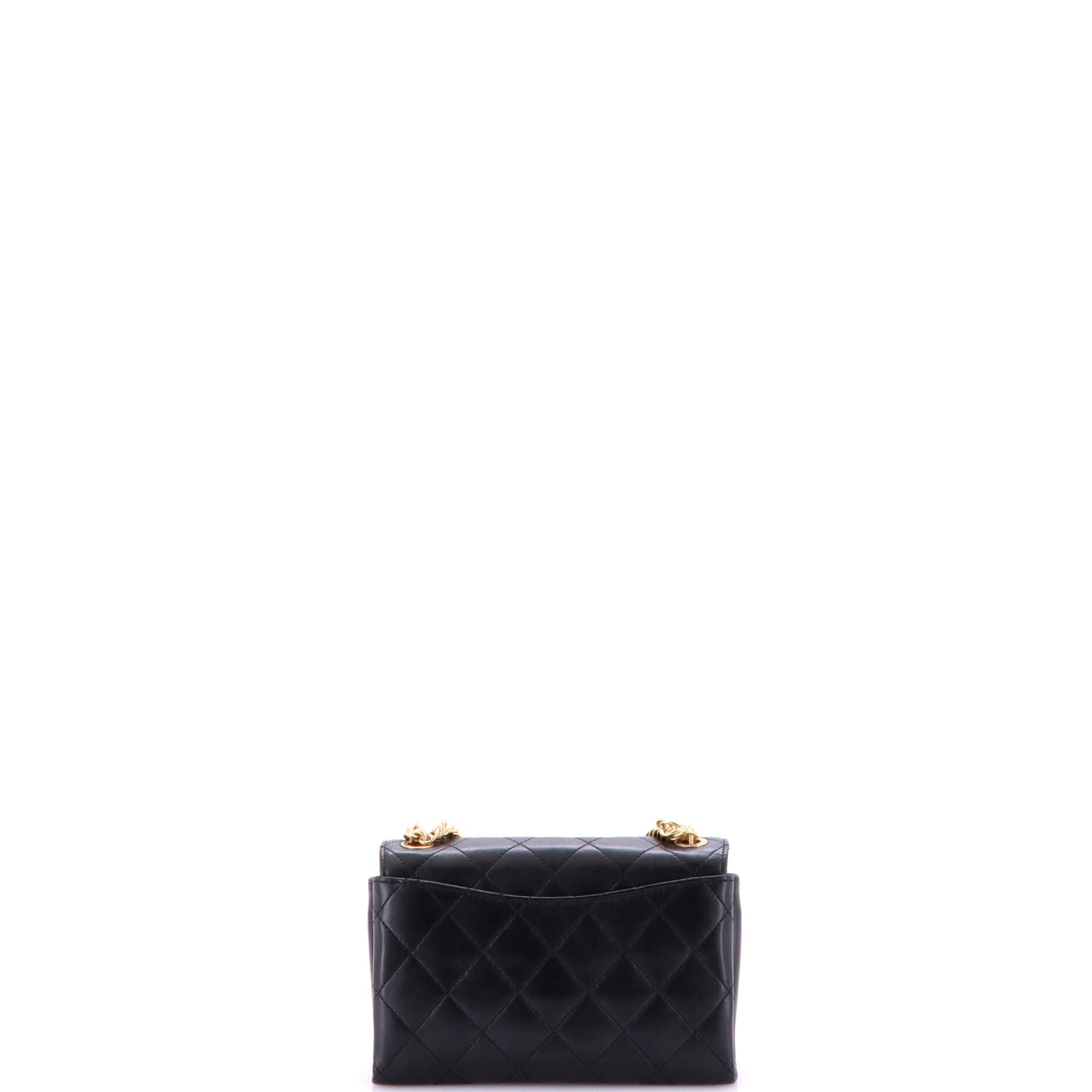 Logo Enamel Full Flap Bag Quilted Lambskin Mini