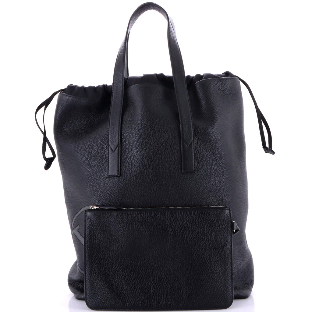 Cabas Light Drawstring Bag Initials Taurillon Leather