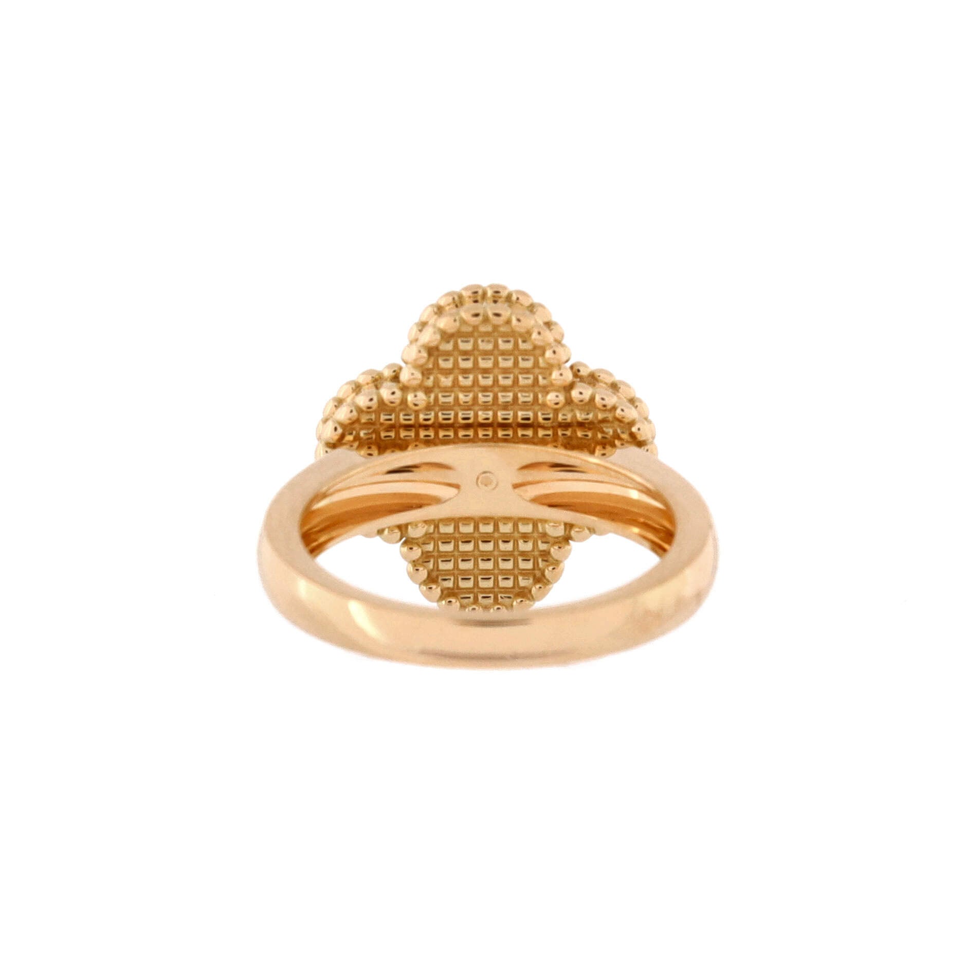 Vintage Alhambra Ring 18K Yellow Gold with Onyx and Diamond
