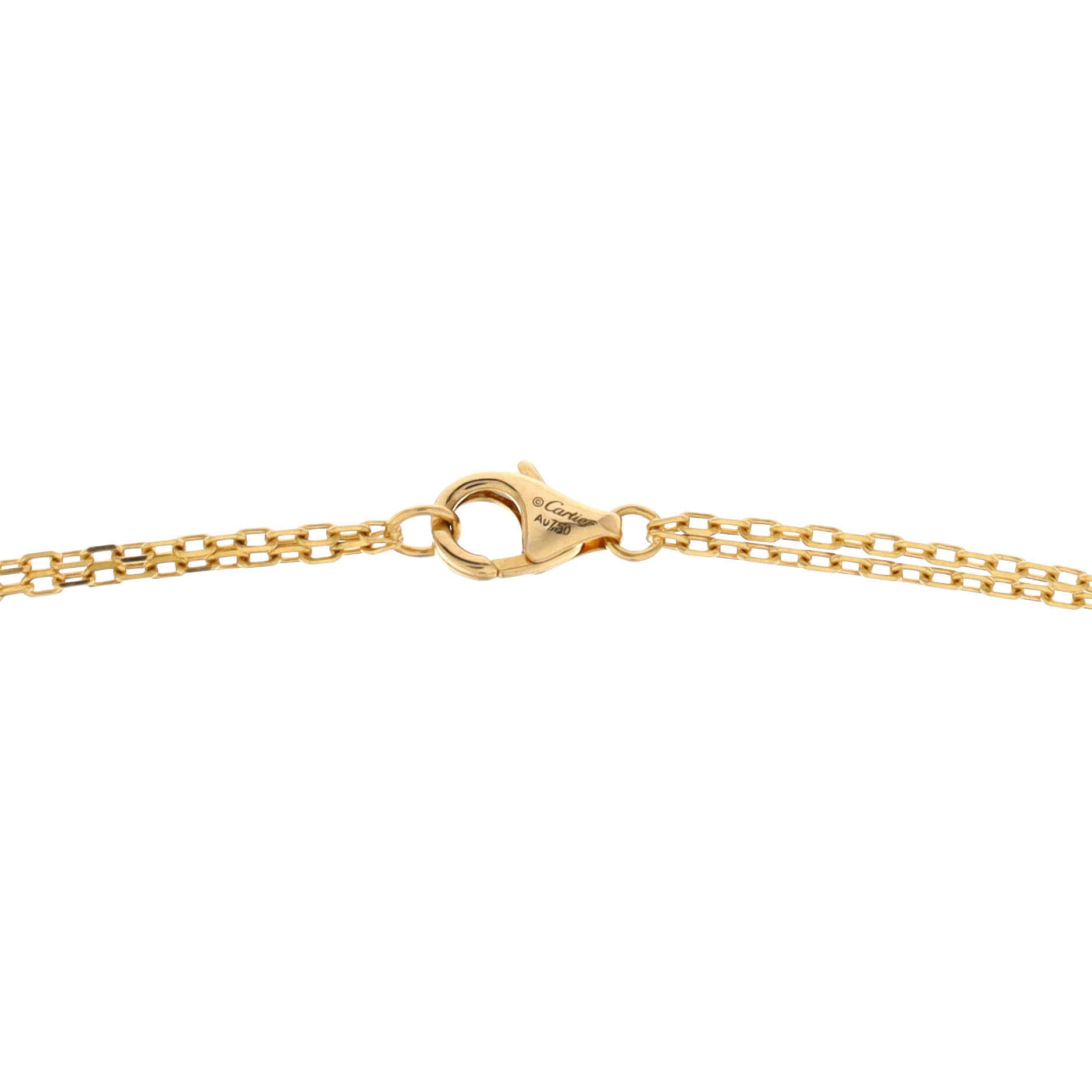 2 Diamonds Love Pendant Necklace 18K Yellow Gold and Diamonds
