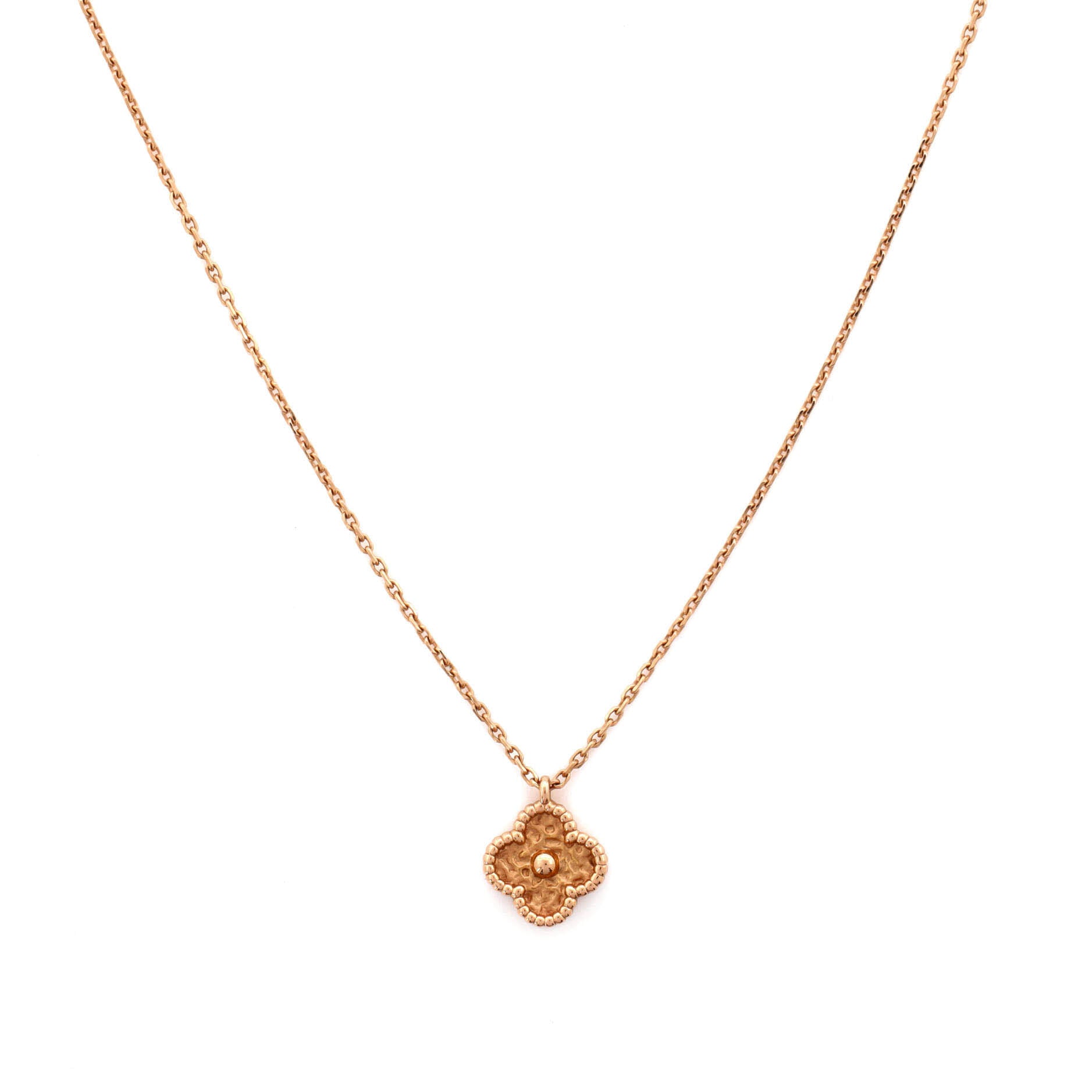 Sweet Alhambra Pendant Necklace 18K Rose Gold