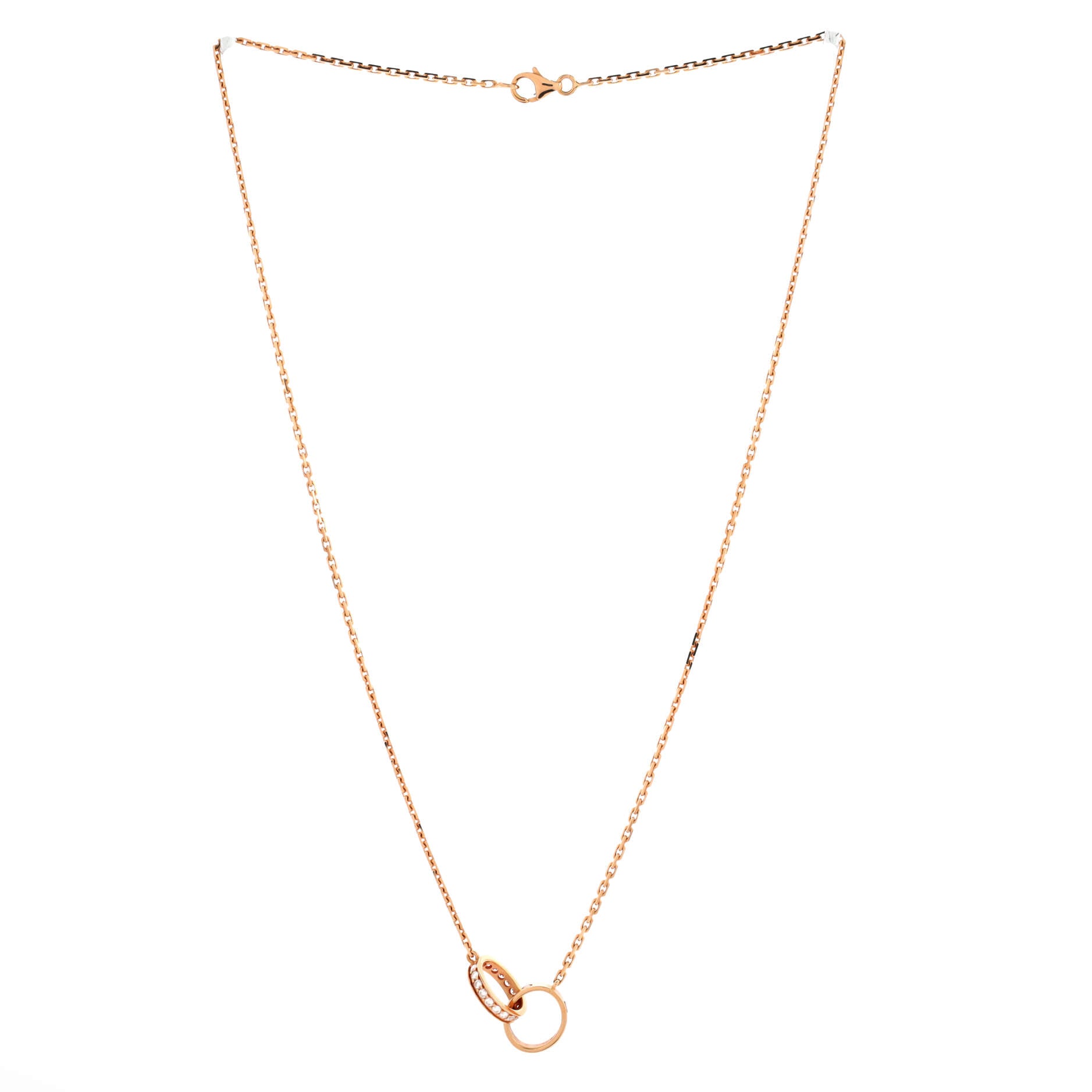 Love Interlocking Necklace 18K Rose Gold with Diamonds