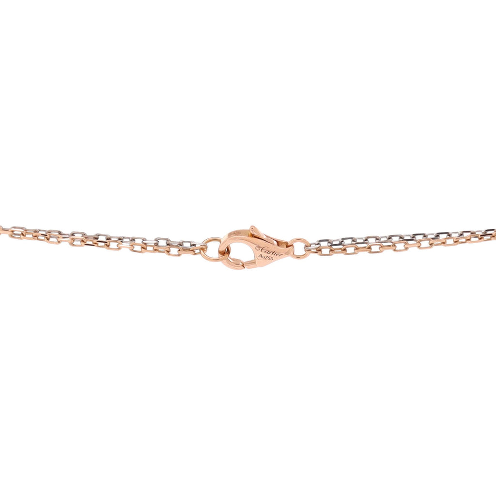 Love 3 Ring Pendant Necklace 18K Rose Gold and 18K White Gold with 6 Diamonds