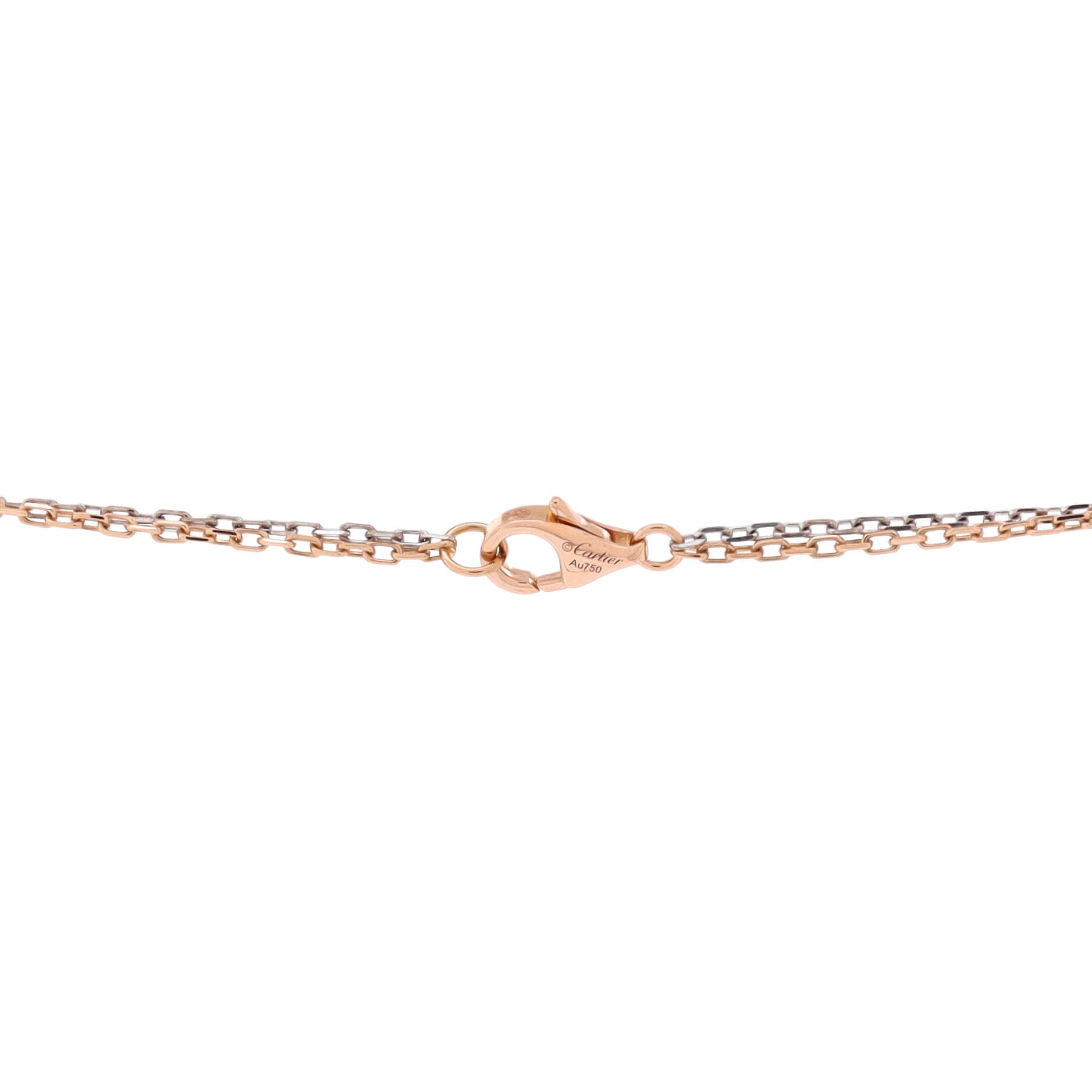 Love 3 Ring Pendant Necklace 18K Rose Gold and 18K White Gold with 6 Diamonds