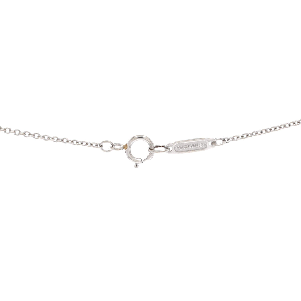 Fleur de Lis Key Bar Pendant Necklace Platinum and Diamonds