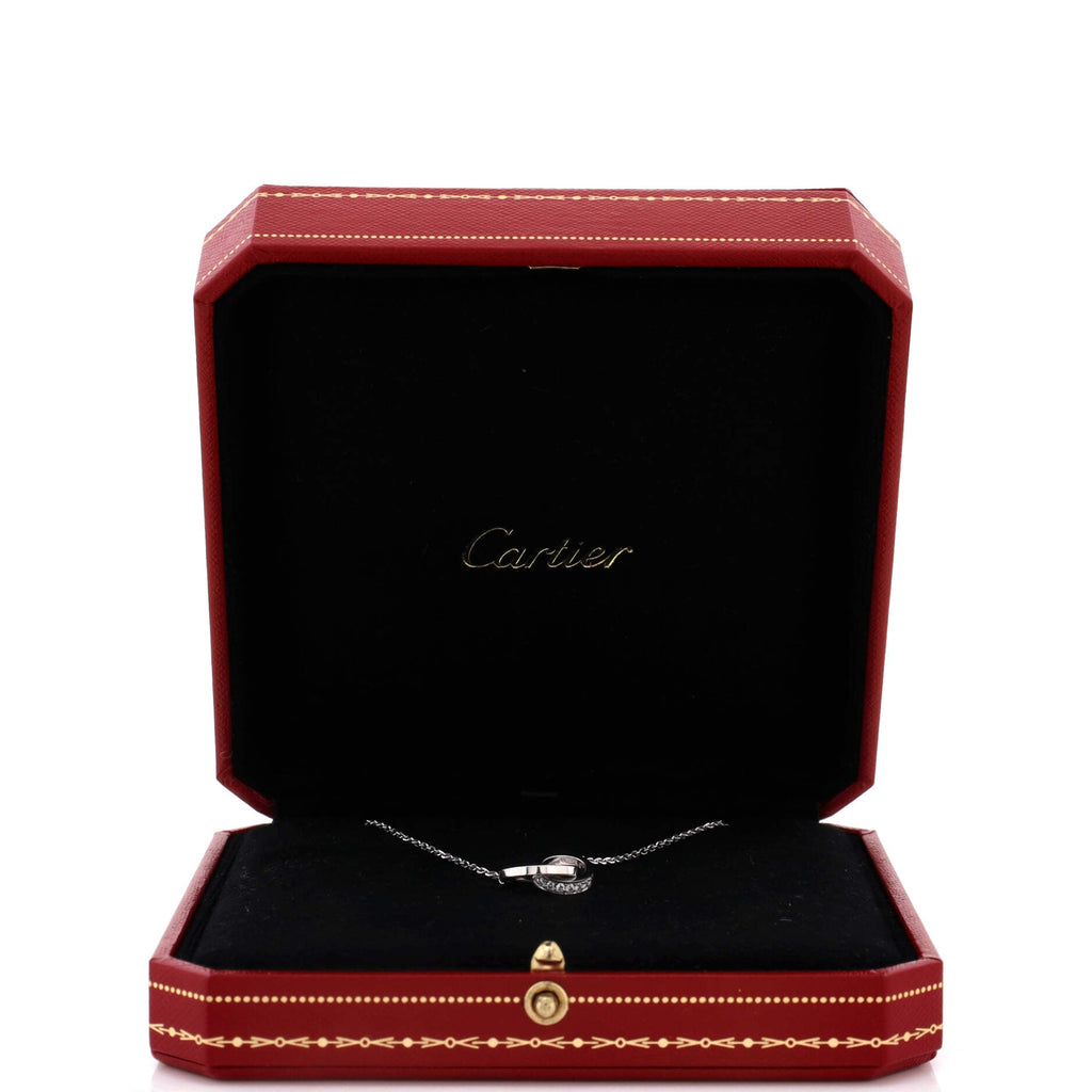 Love Interlocking Pave Necklace 18K White Gold and Diamonds