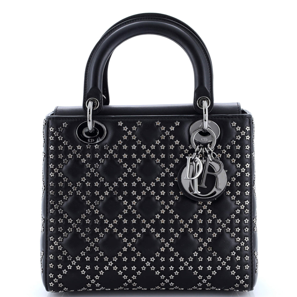 Lady Dior Bag Cannage Lucky Star Studded Lambskin Medium