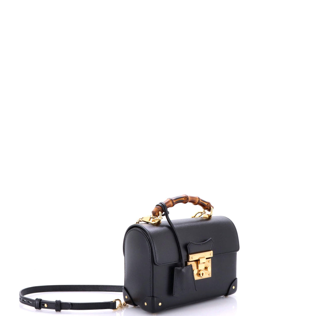 Padlock Bamboo Shoulder Bag Leather Small