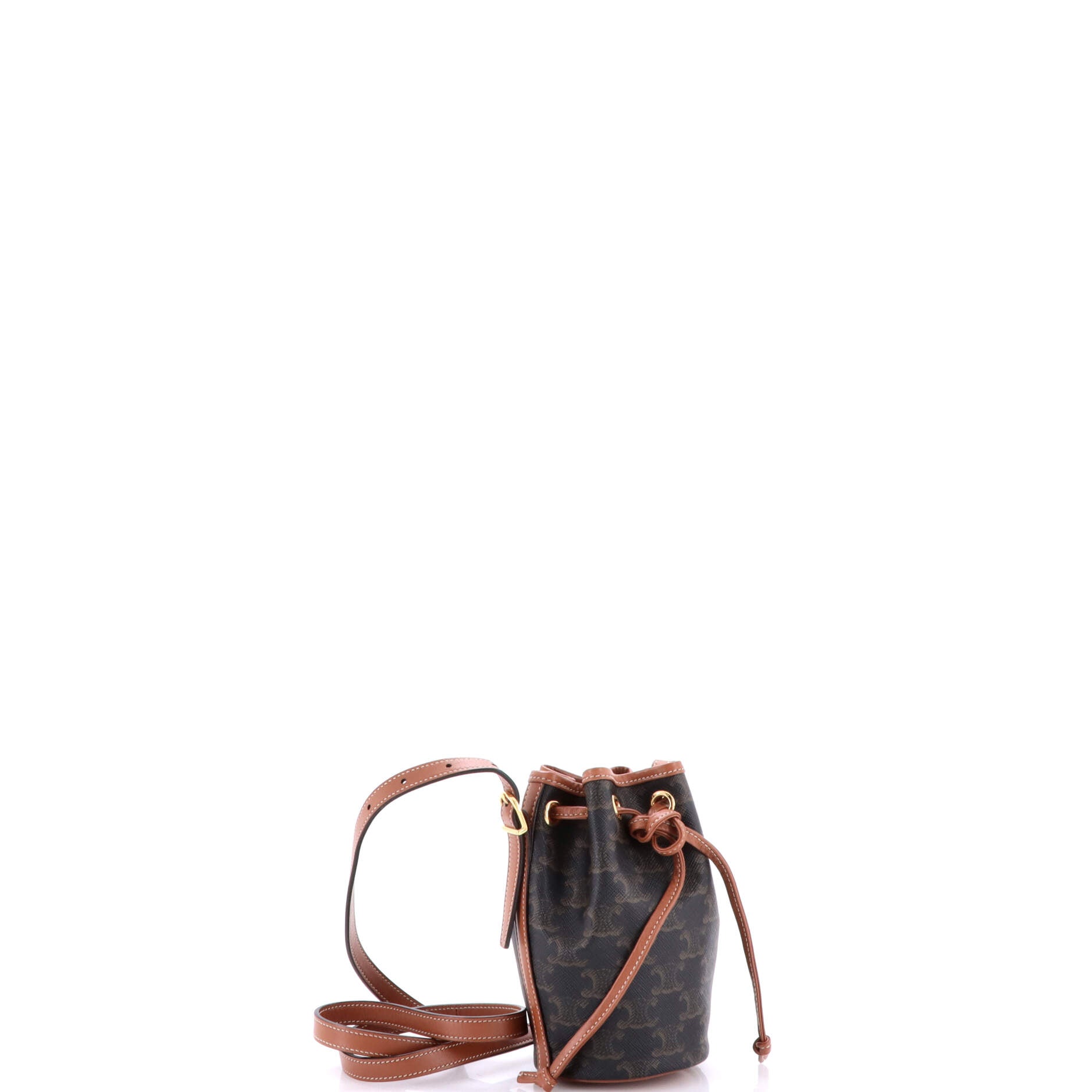 Drawstring Bucket Bag Triomphe Coated Canvas Mini