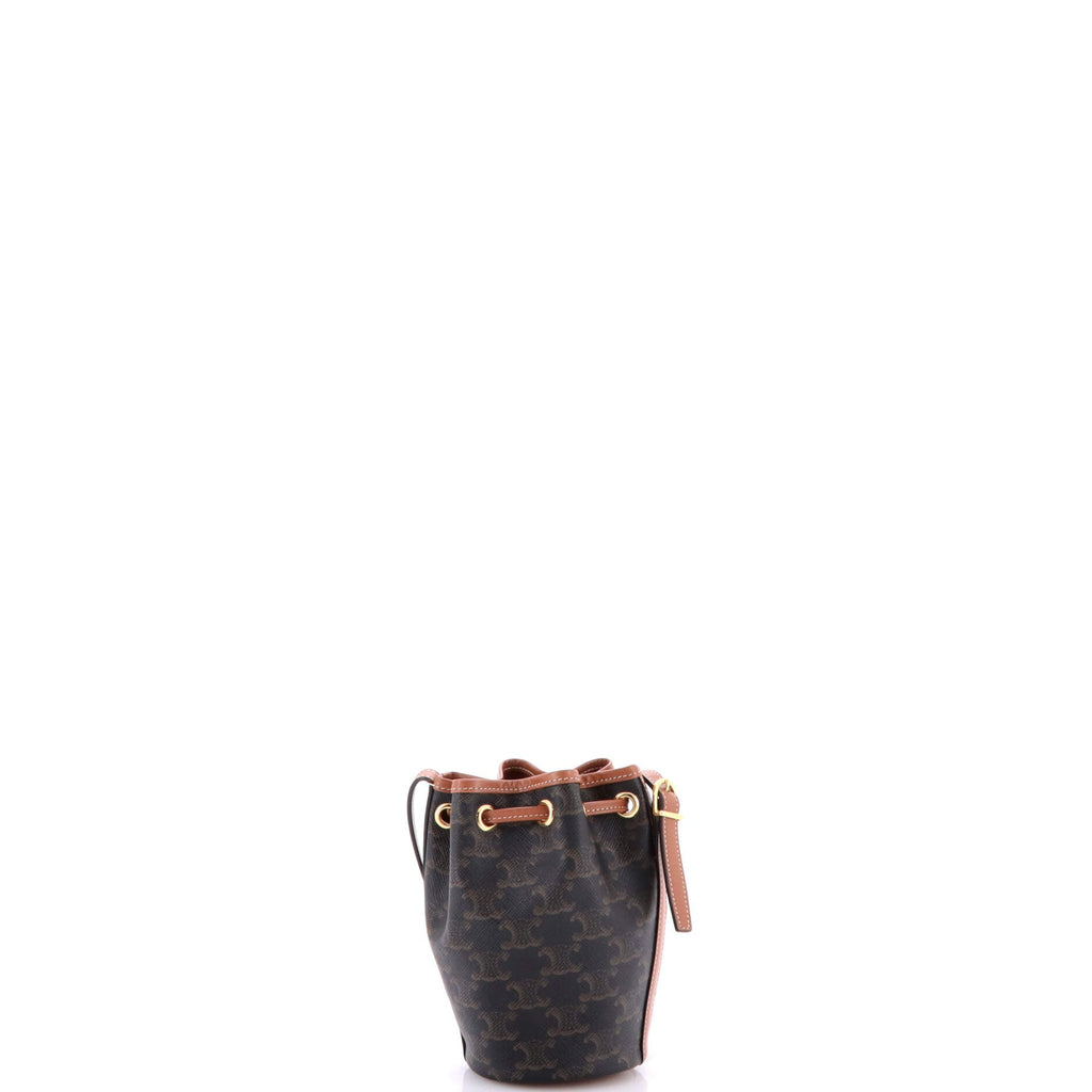 Drawstring Bucket Bag Triomphe Coated Canvas Mini