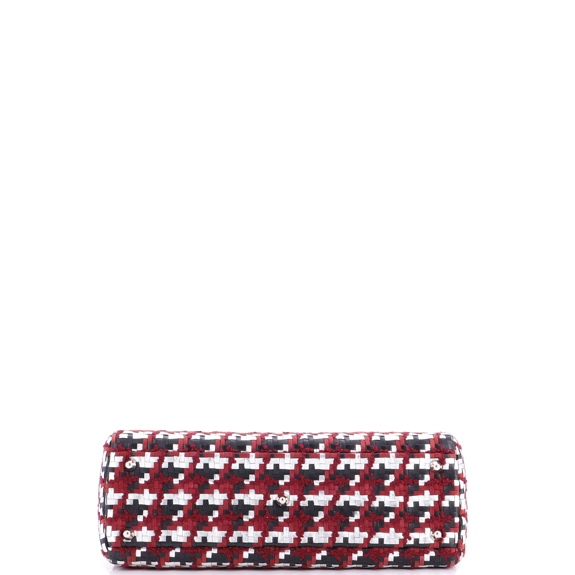 Lady Dior Bag Woven Leather with Tweed Large