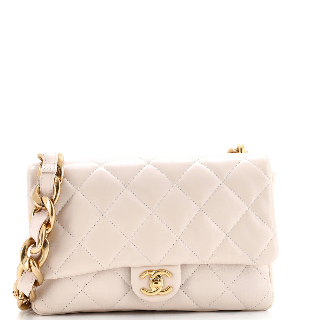 Funky Town Flap Bag Quilted Lambskin Large
