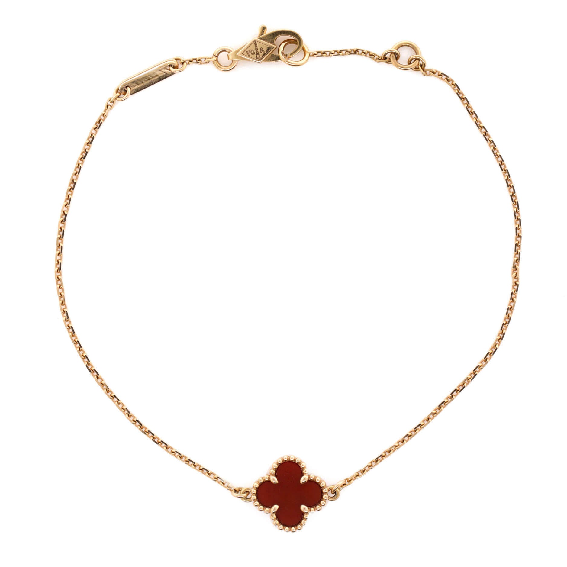 Sweet Alhambra Bracelet 18K Rose Gold and Carnelian