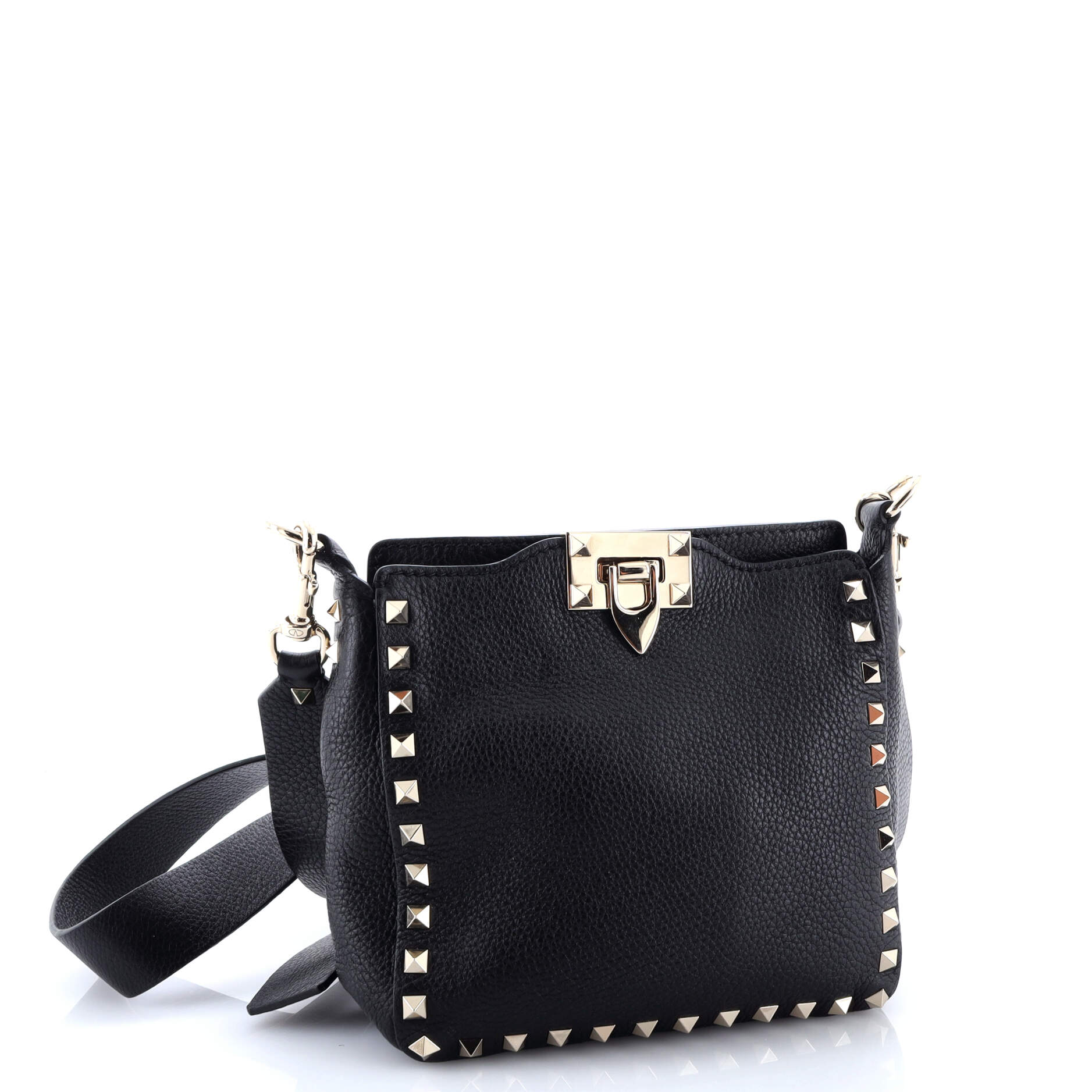 Rockstud Flip Lock Messenger Bag Leather Mini