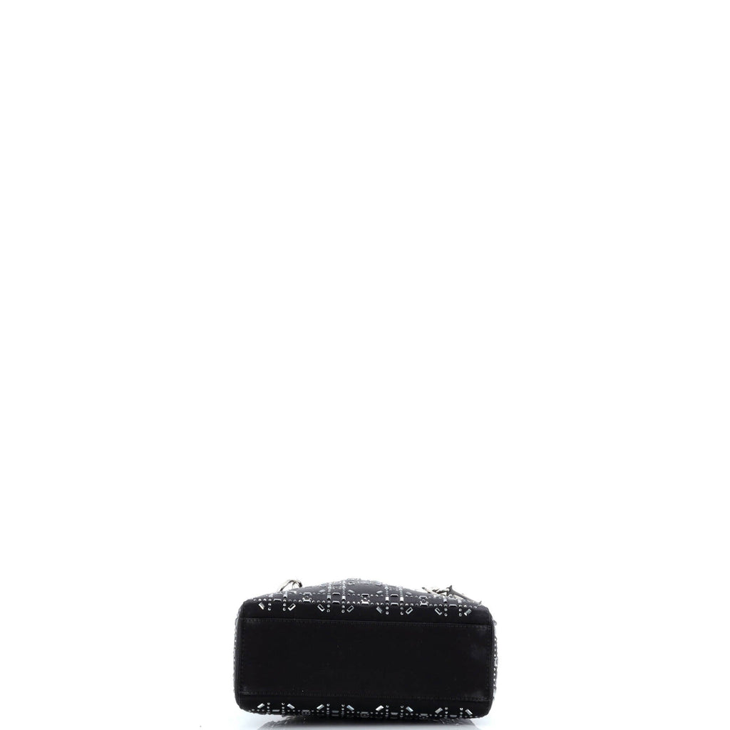 Lady Dior Bag Crystal Embellished Cannage Quilt Satin Mini