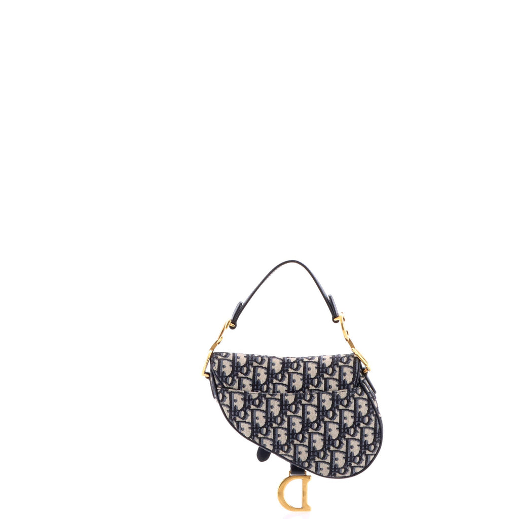 Saddle Handbag with Strap Oblique Canvas Mini