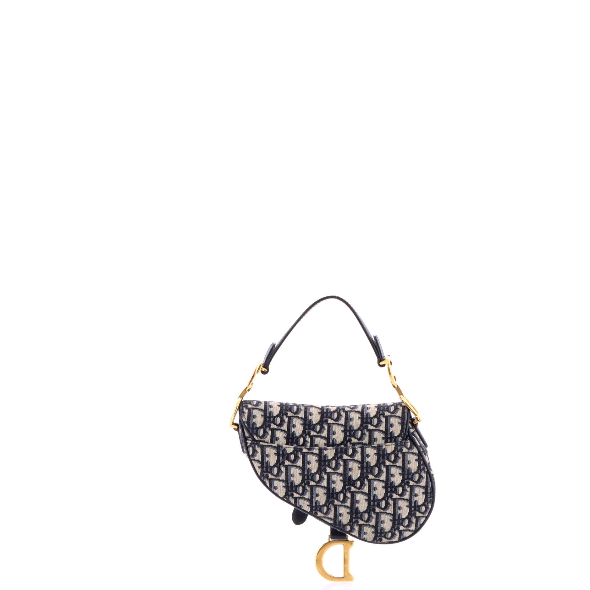 Saddle Handbag with Strap Oblique Canvas Mini