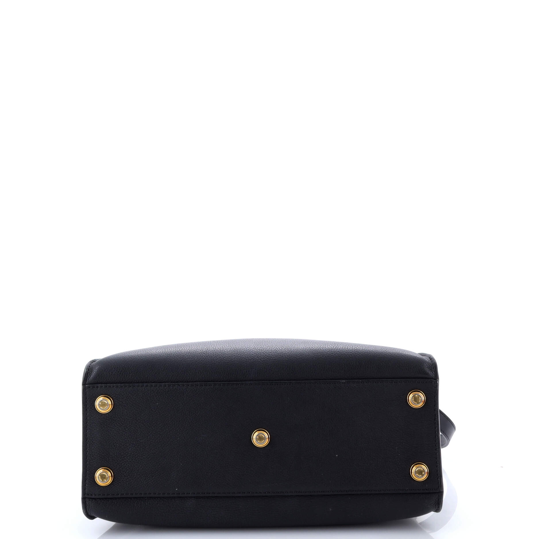 On My Side Tote Leather with Monogram Canvas MM