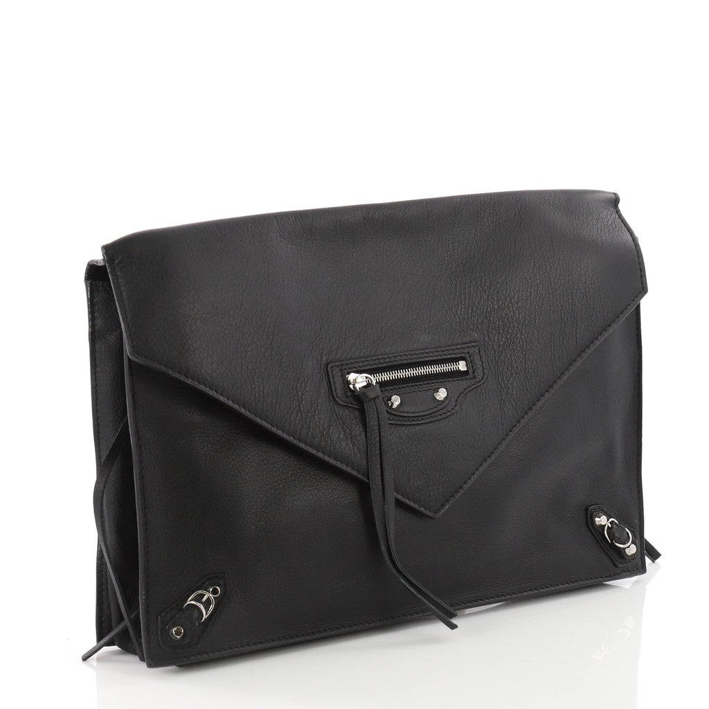 Papier Sight Clutch Classic Studs Leather