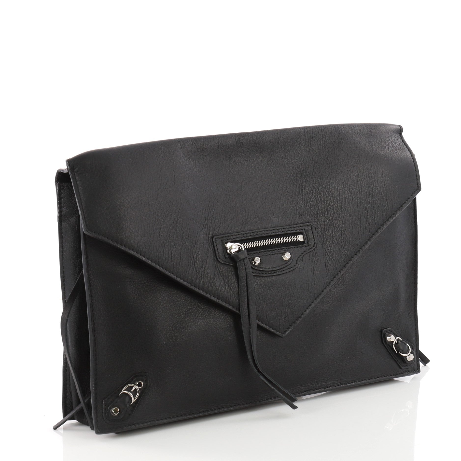 Papier Sight Clutch Classic Studs Leather